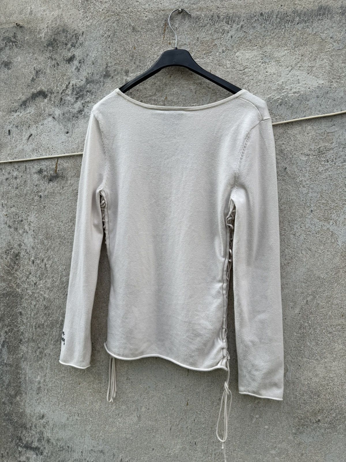 Harley Davidson Vintage Harley Davisdon Lace up Longsleeve 90s Beige Size M / US 6-8 / IT 42-44 - 3 Thumbnail