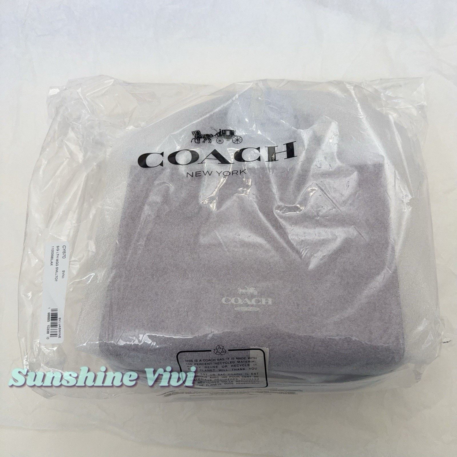 Coach NWT Coach Maggie Small Tote Bag Leather Silver Jasmine CY670 Size ONE SIZE - 10 Thumbnail
