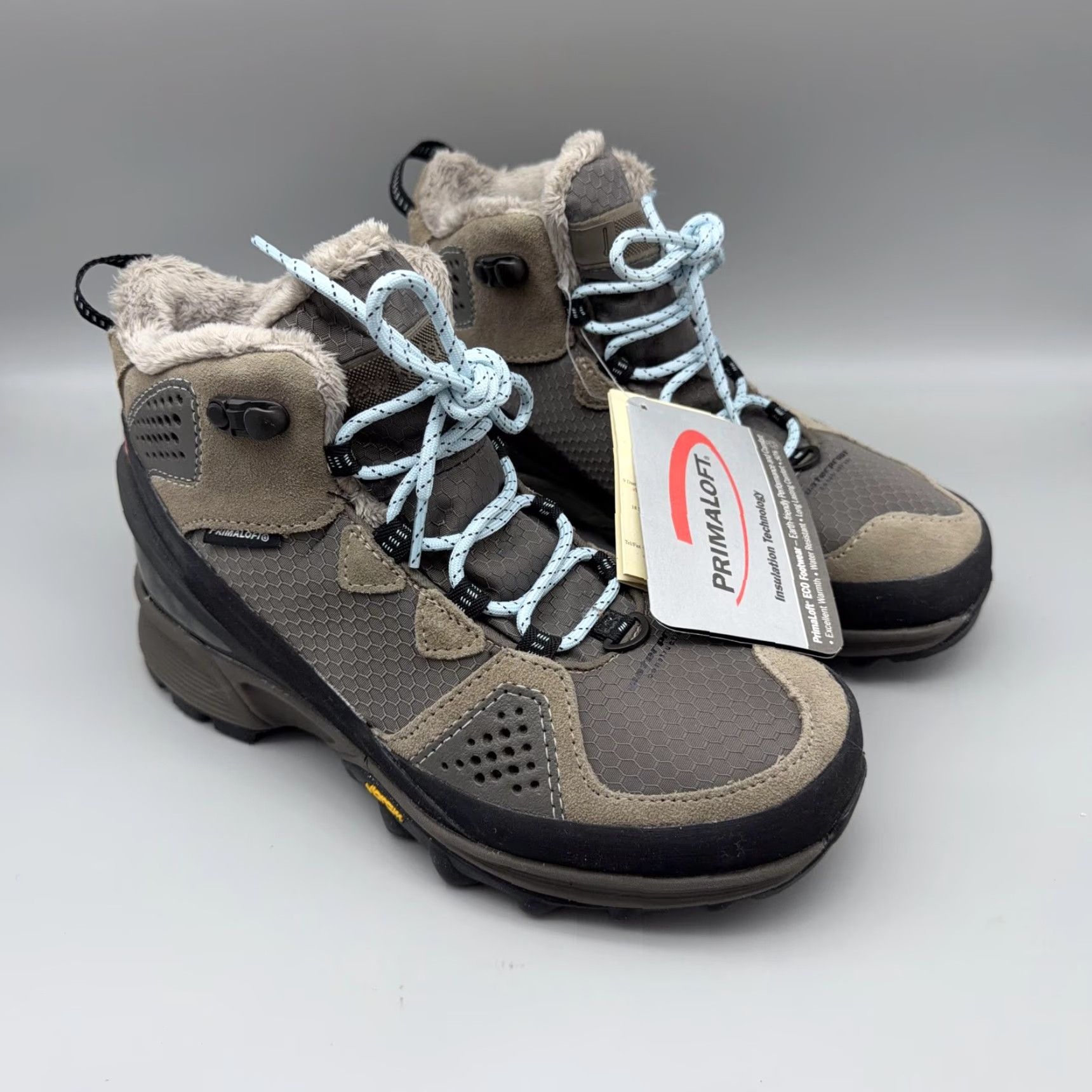 New Balance New Balance Boots Womens 7 Gray Primaloft Vibram Faux Fur Winter Hiking Boots Size US 5 / IT 35 - 2 Thumbnail