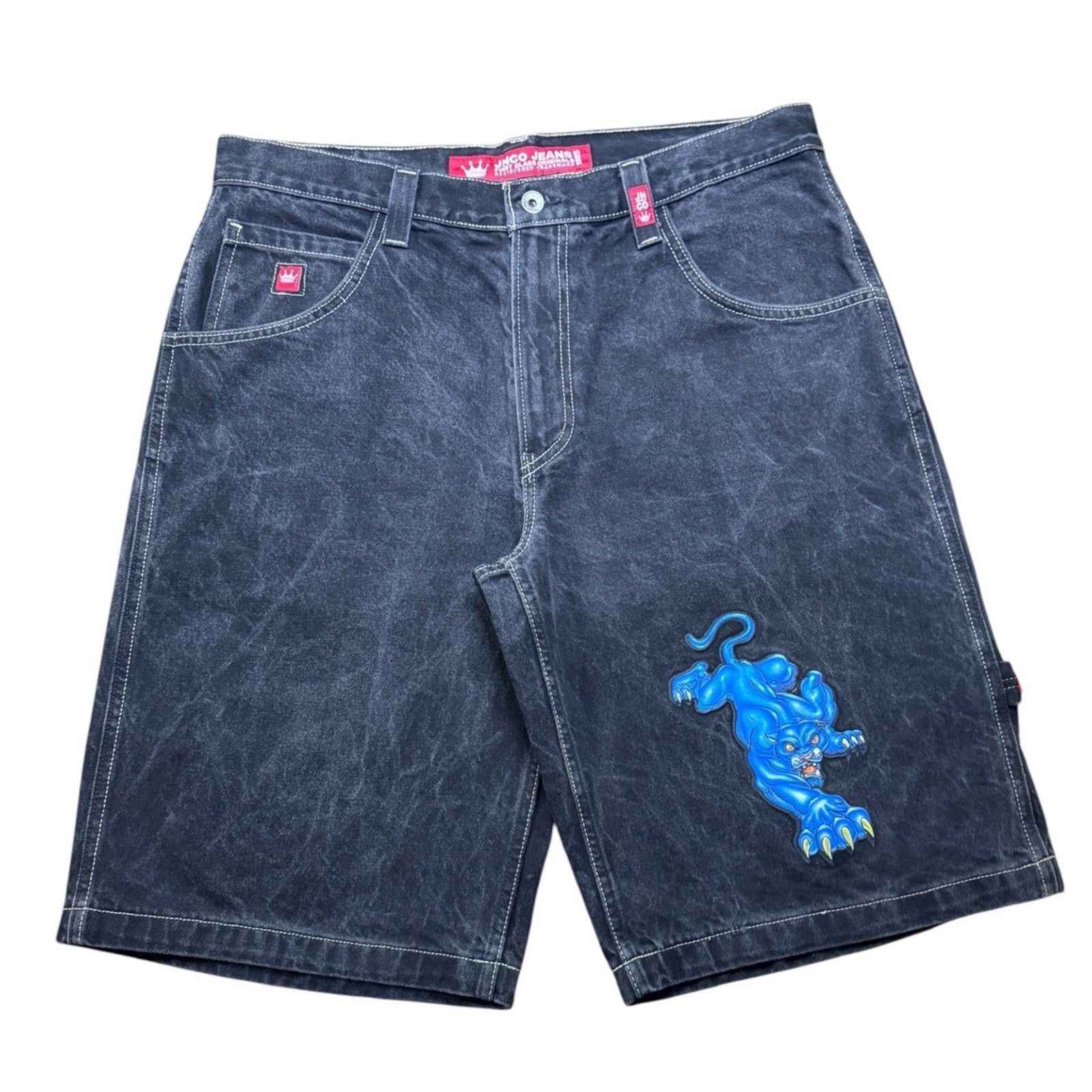 JNCO JNCO Jeans Shorts Mens 36 Baggy panther Embroidered Size US 36 / EU 52 - 1 Thumbnail