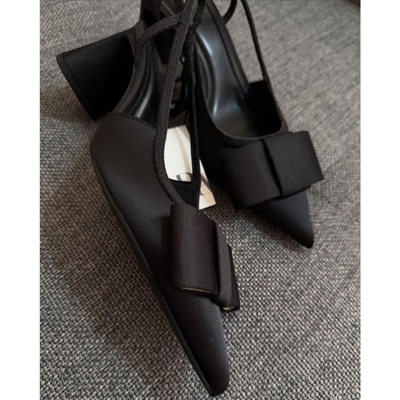 Zara ZARA Black Slingback Heels NWT Size US 8 / IT 38 - 10 Thumbnail