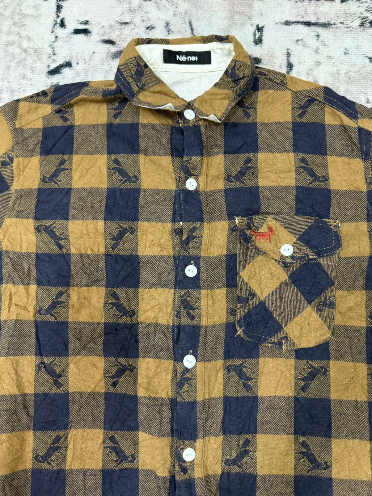 Issey Miyake Ne-Net Chekered Flanel Long Shirt Button Up Size M / US 6-8 / IT 42-44 - 4 Thumbnail