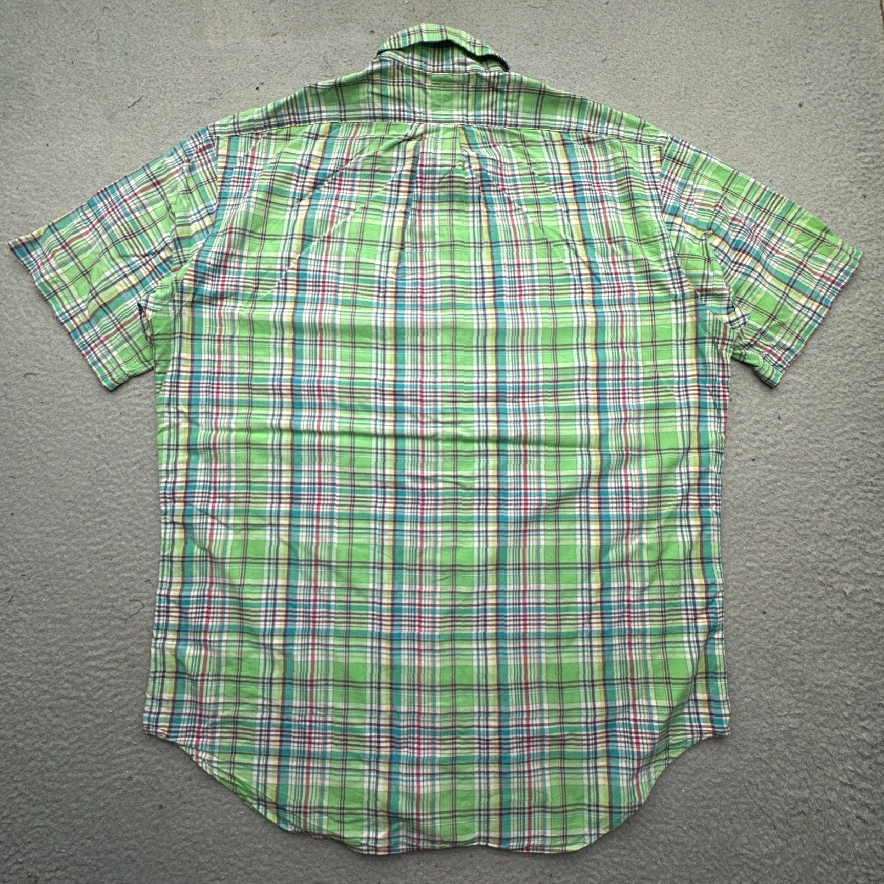 Ralph Lauren Ralph Lauren Blake Green Plaid Short Sleeve Button Down Shirt Mens Medium Cotton Pink Size US M / EU 48-50 / 2 - 6 Thumbnail
