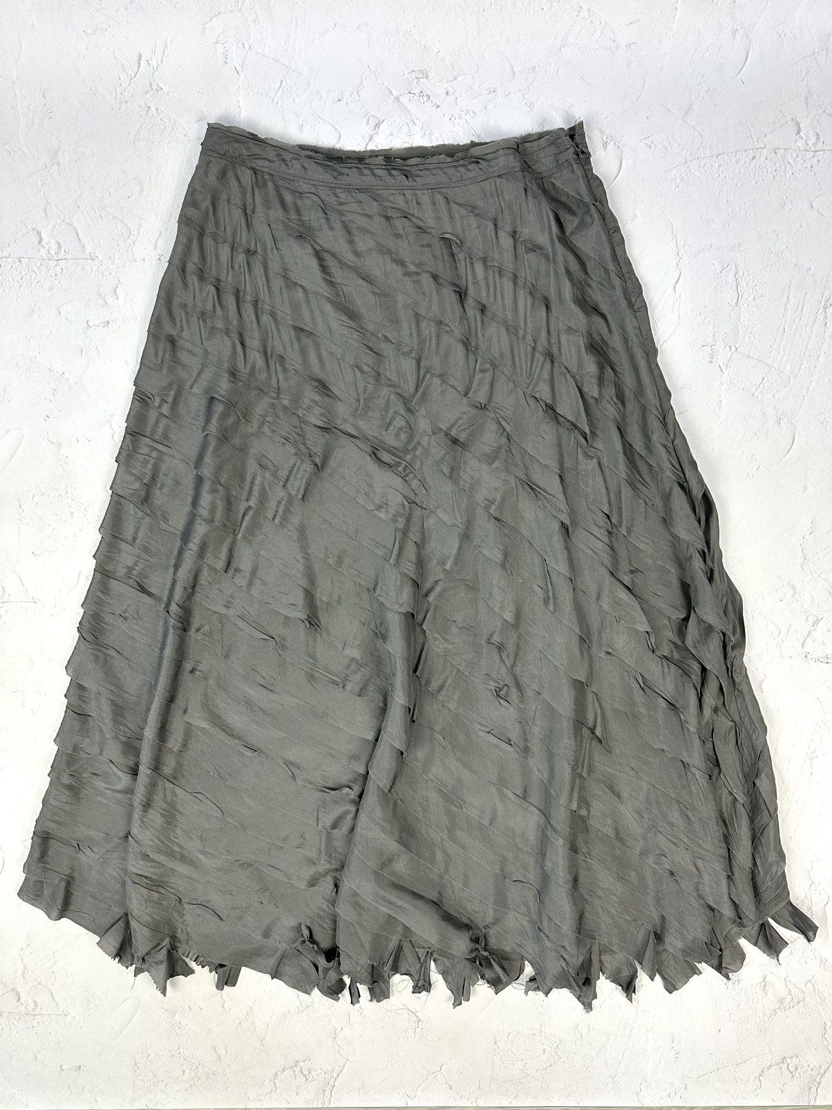 image of Beauty Beast x Vintage Pleated Grey Long Skirt, Women's (Size 34)