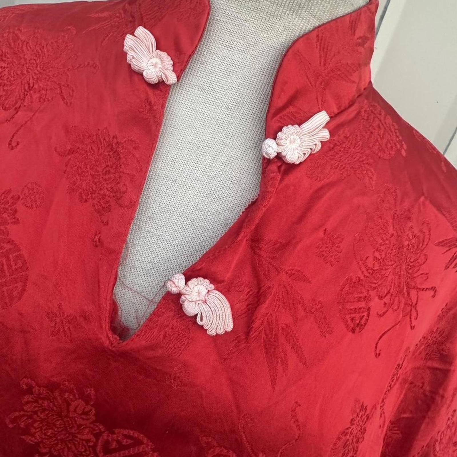 Other Red silk dress with large Size L / US 10 / IT 46 - 2 Thumbnail