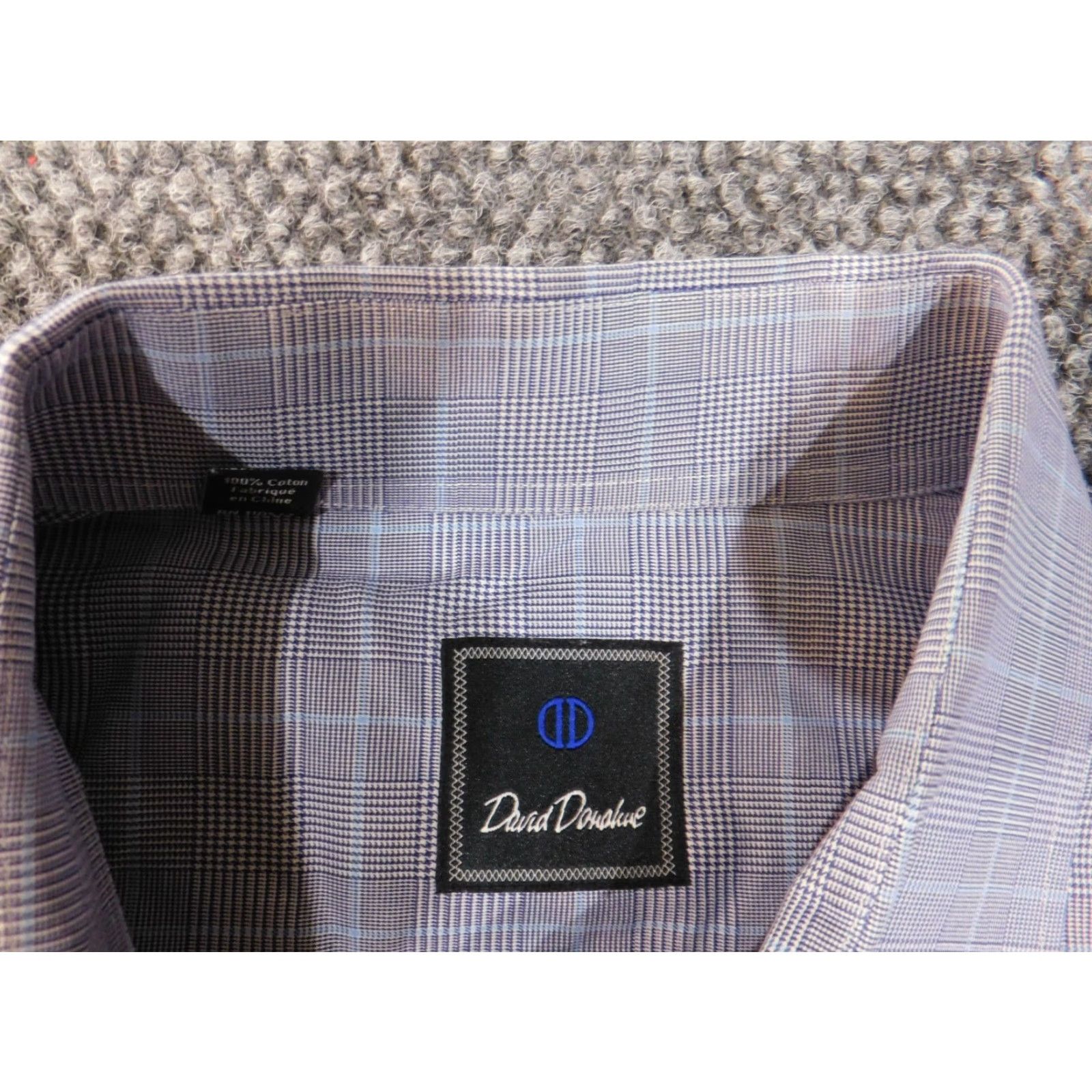 David Donahue david donahue dress shirt 17 34/35 purple mens plaid button up formal Size 46R - 5 Thumbnail