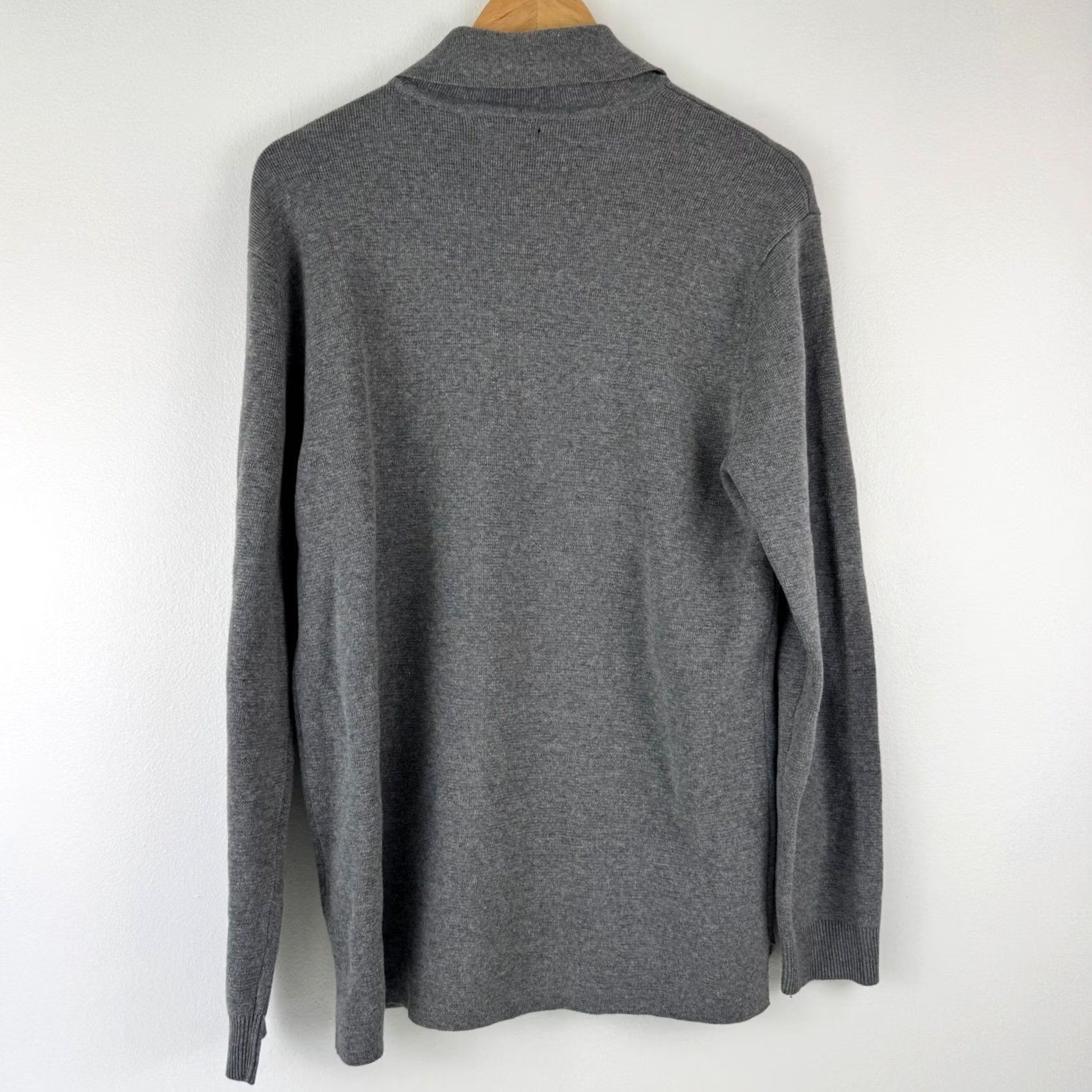 Alfani Alfani Mens Knit Button Down Shirt Jacket Cement Grey Heather Small Size US S / EU 44-46 / 1 - 2 Thumbnail
