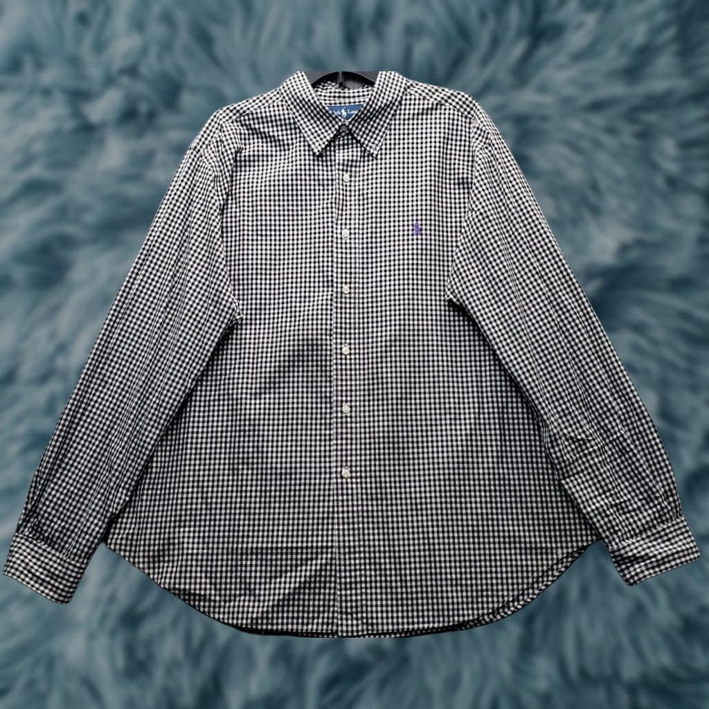 Ralph Lauren VINTAGE Ralph Lauren Dress Shirt Mens XXL Multi Gingham Pony Logo Button Down Size 48R - 1 Thumbnail