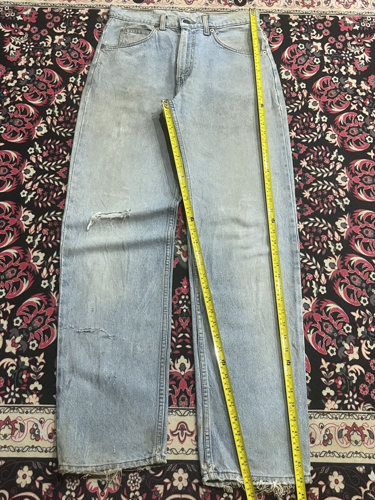 Levi's Vintage Levi’s 610 Orange Tab Light Washed Frayed Leg Jeans Size US 31 - 13 Thumbnail