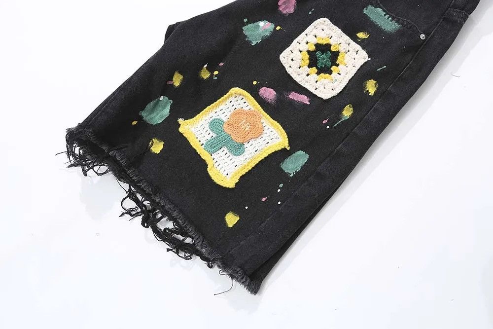 Designer × Japanese Brand Graffiti style denim shorts baggy in vibe style cargo y2k Size US 32 / EU 48 - 10 Thumbnail