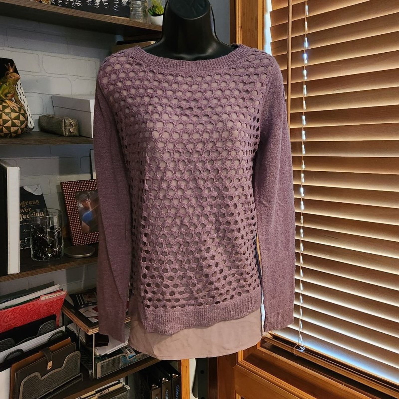 Other Dusty Purple Two-Layer Tunic Sweater From The Limited Size L / US 10 / IT 46 - 2 Thumbnail