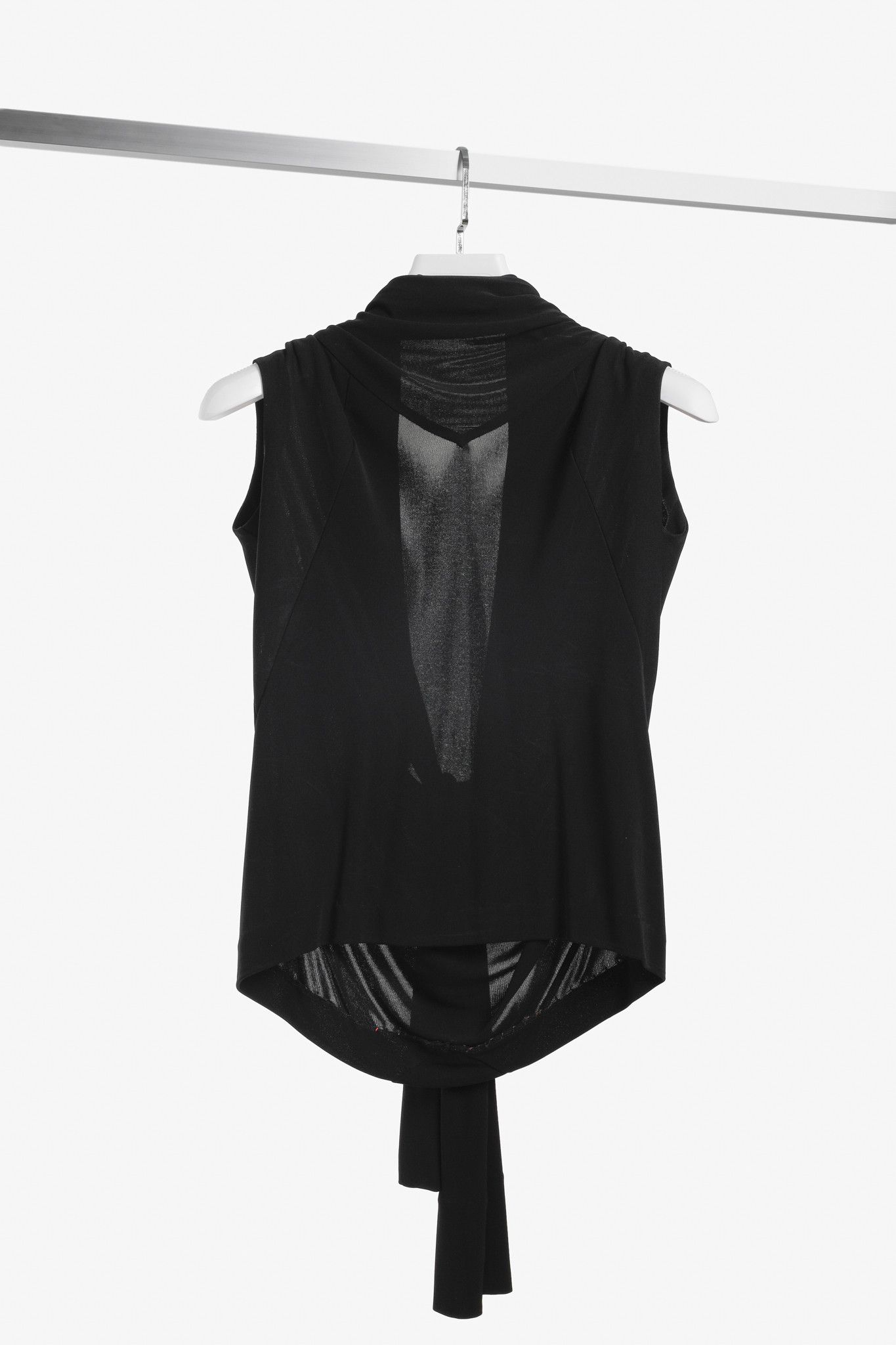 Balenciaga Balenciaga Black Draped Front Tie Top Size S / US 4 / IT 40 - 1 Thumbnail
