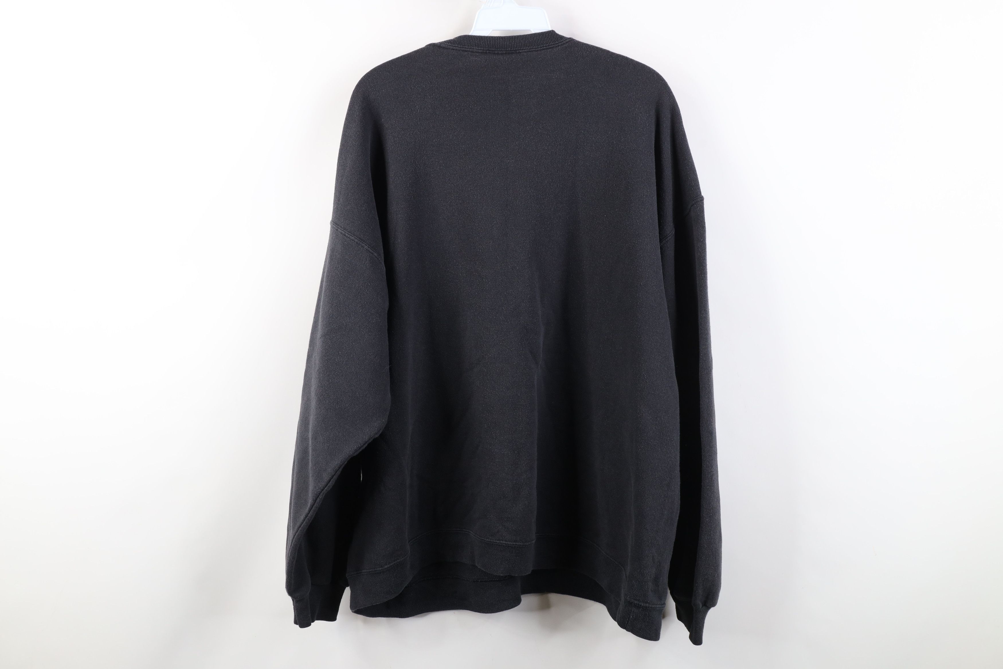 Vintage Vintage 90s Streetwear Faded Blank Crewneck Sweatshirt Black Size US XXL / EU 58 / 5 - 9 Thumbnail