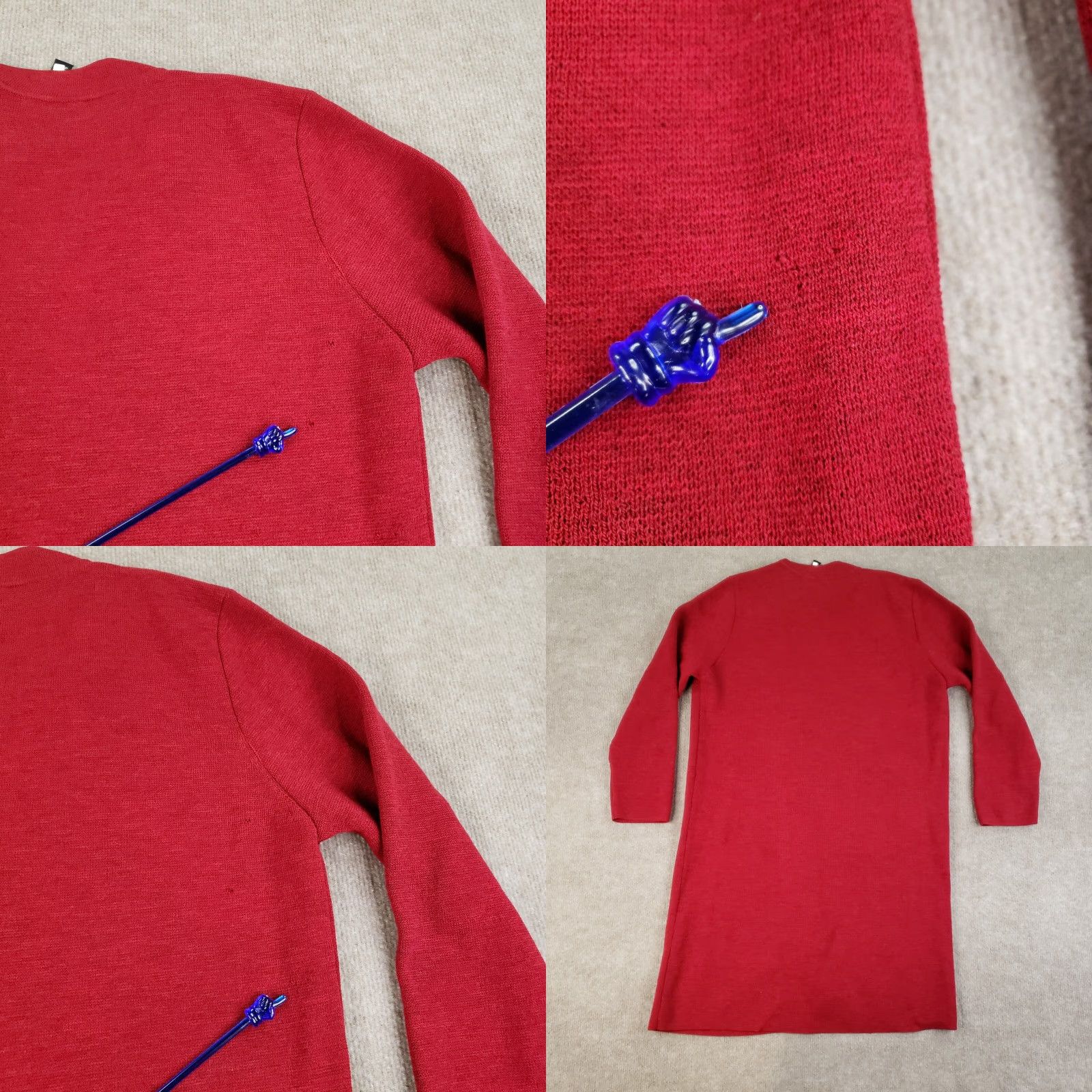Eileen Fisher VINTAGE Eileen Fisher Cardigan Sweater Womens M Red Open Front Pockets Holes Size M / US 6-8 / IT 42-44 - 9 Thumbnail