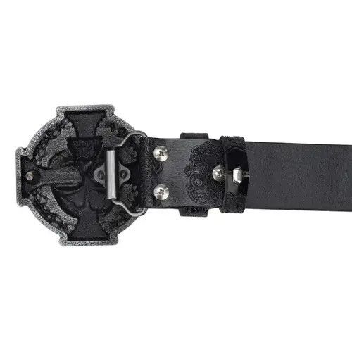 Other Skull Leather Belt Size ONE SIZE - 2 Thumbnail
