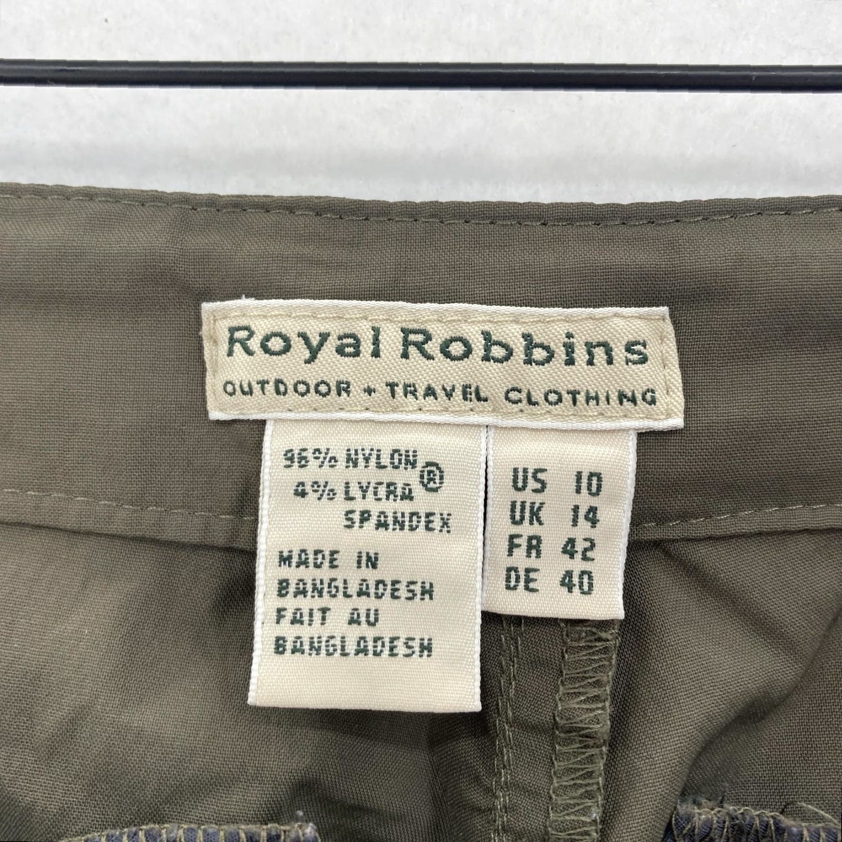 Royal Robbins VINTAGE Royal Robbins Pants Womens 10 Olive Green Nylon Stretch Hiking Travel Quick Dry Size 32" / US 10 / IT 46 - 4 Thumbnail
