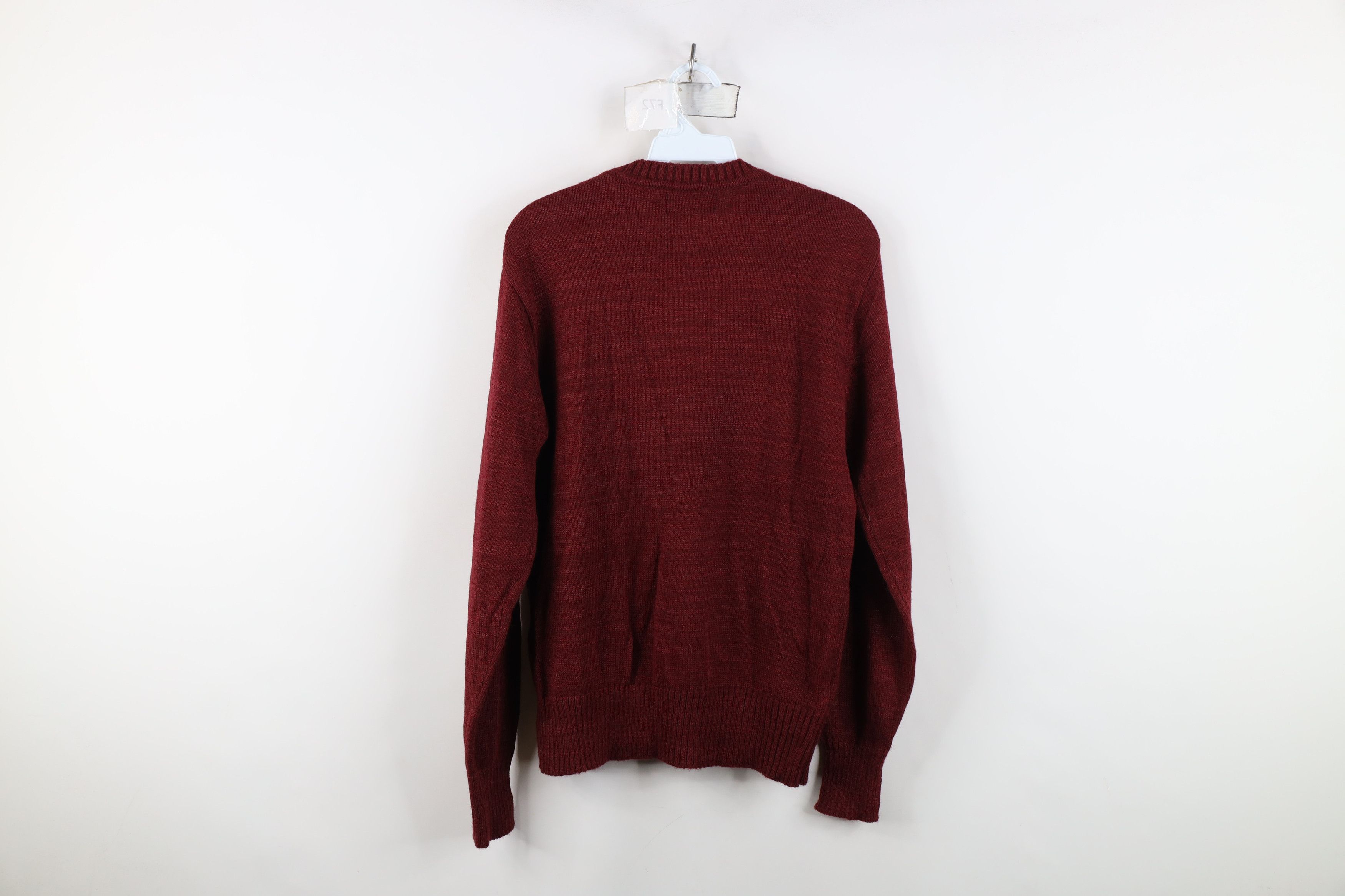 Vintage Vintage 70s Streetwear Diamond Knit Crewneck Sweater Red Size L / US 10 / IT 46 - 9 Thumbnail