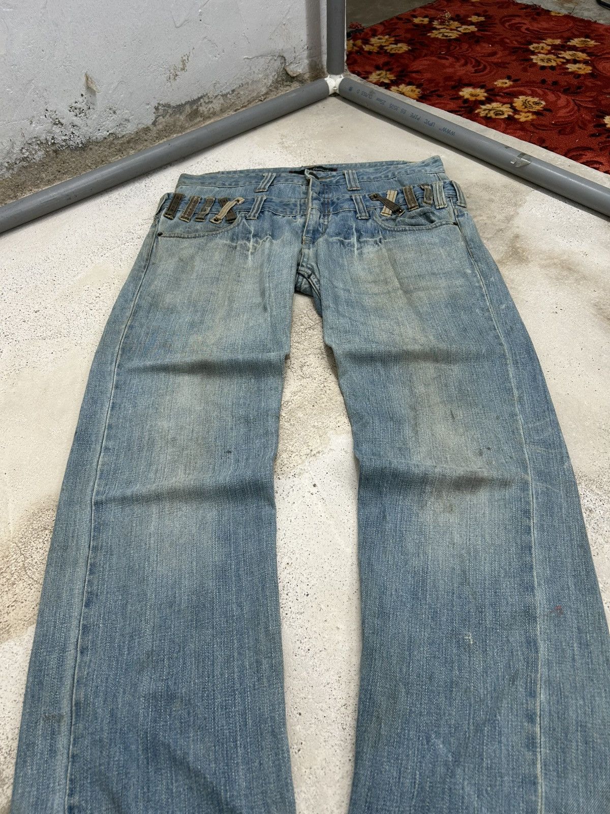 If Six Was Nine Vintage Dominate Double Waist Belt Loop Light Dirty Washed Size US 33 - 4 Thumbnail