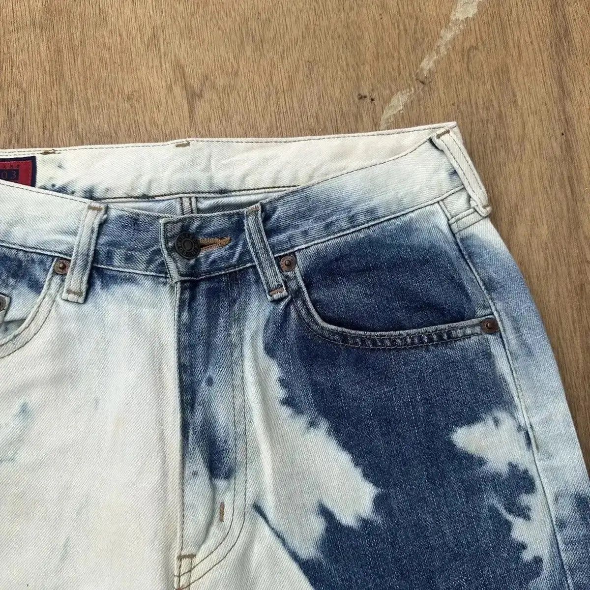 Le Grande Bleu (L.G.B.) STEALS VINTAGE EDWIN JEANS VERY RARE BLEACH ACID WASH DENIM Size US 28 / EU 44 - 6 Thumbnail