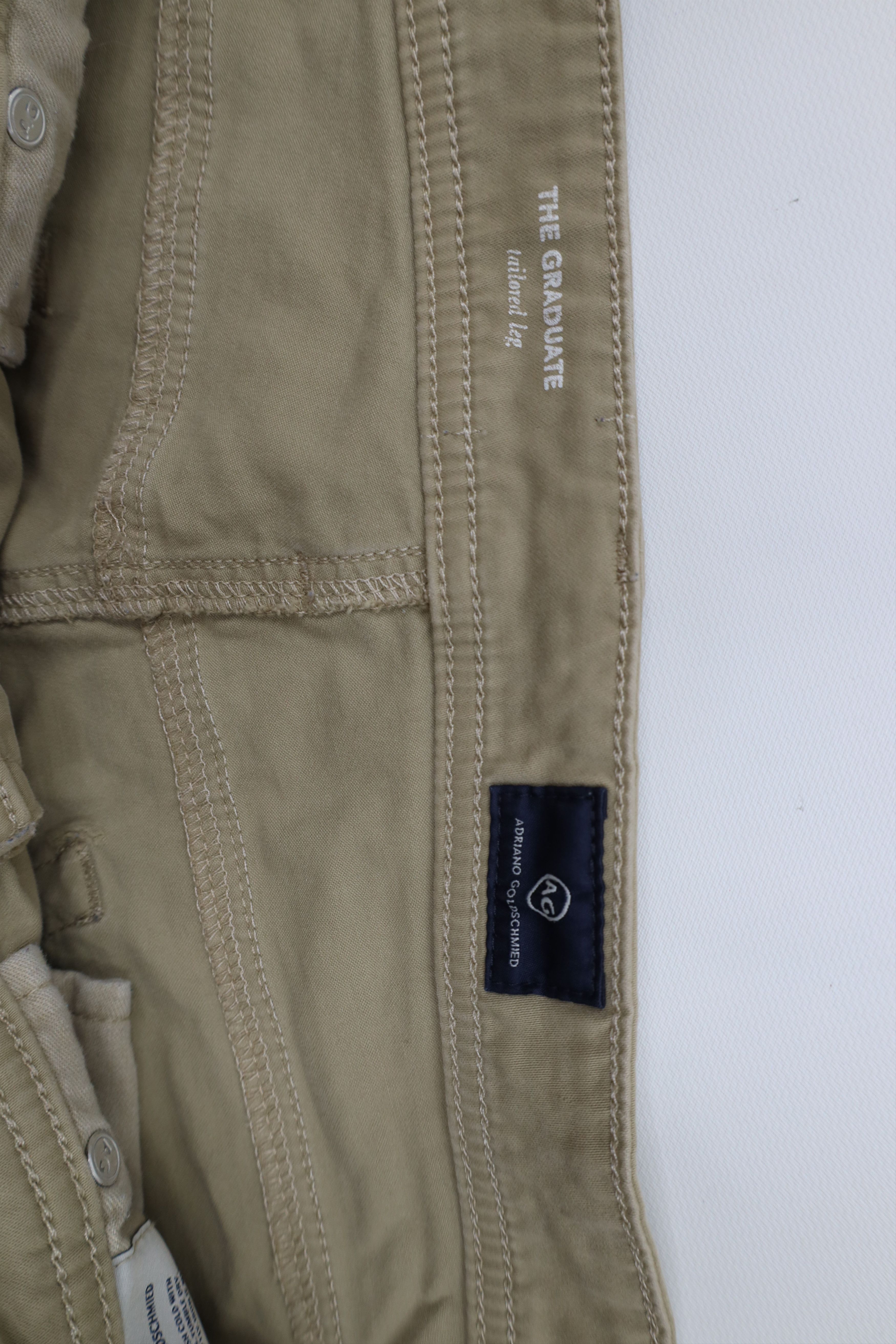 AG Adriano Goldschmied Adriano Goldschmied Graduate Tailored Leg Chino Pants Beige Size US 36 / EU 52 - 9 Thumbnail