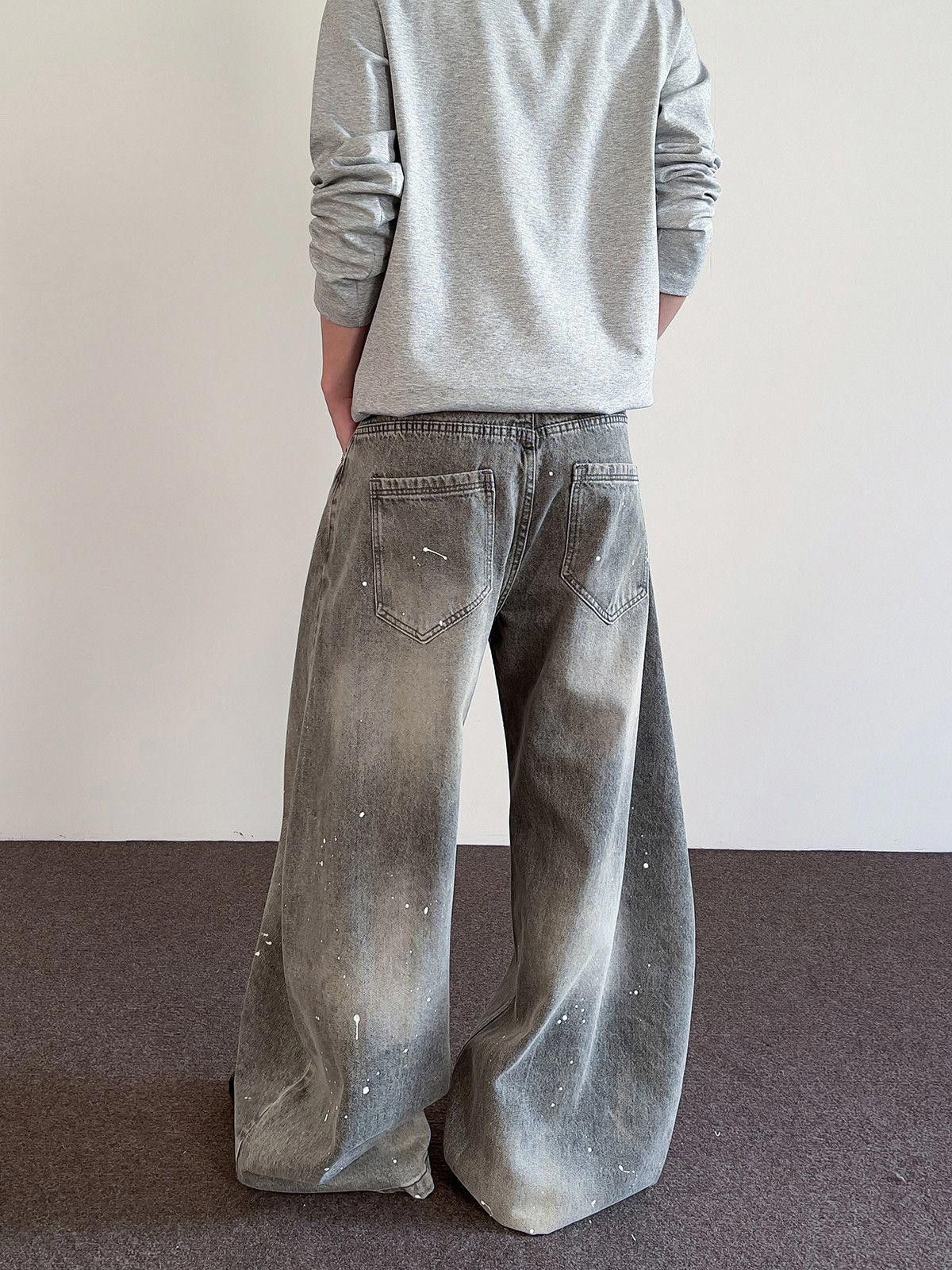 Vintage Wide Leg Baggy Jeans with Paint Splatter Detail Size US 32 / EU 48 - 5 Thumbnail