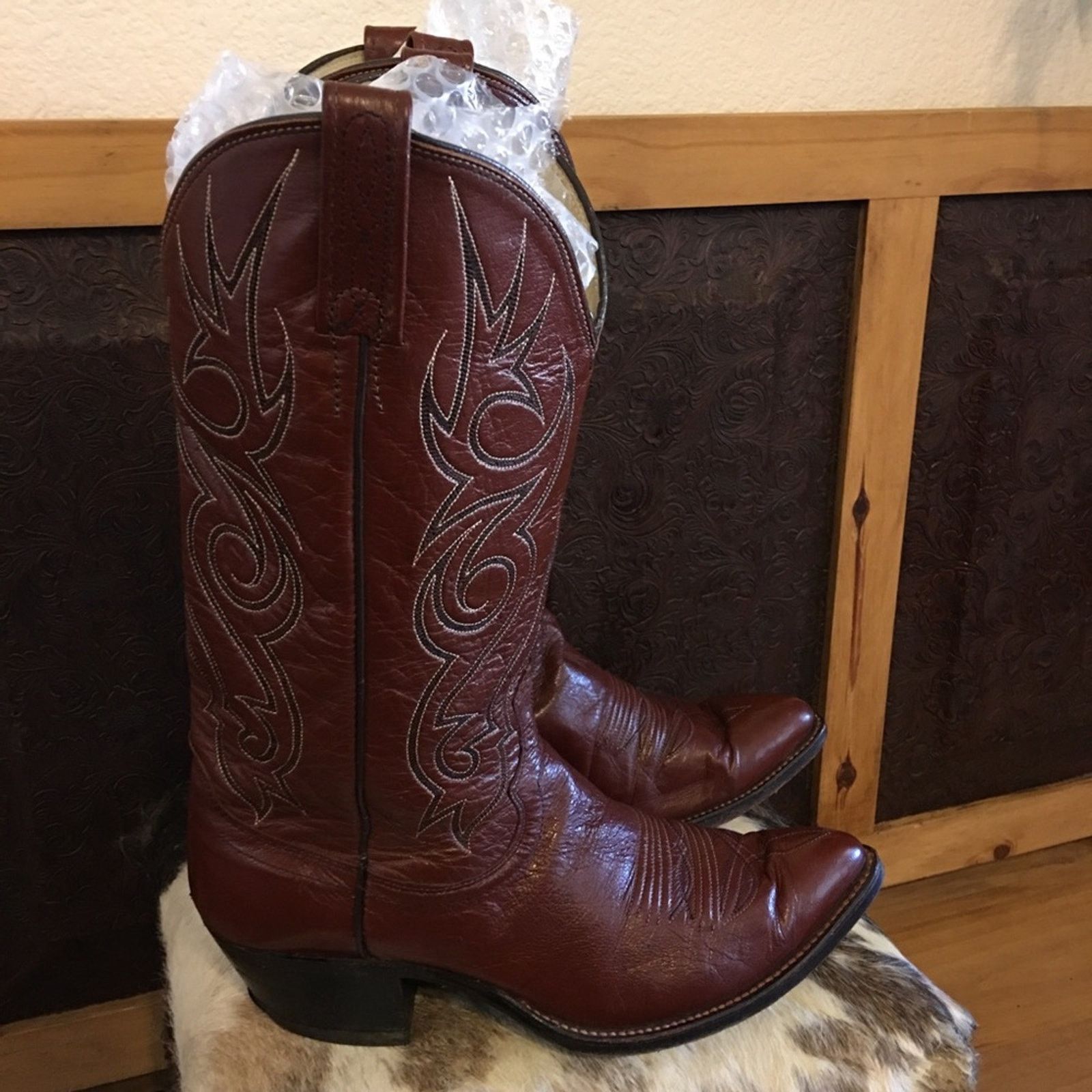 Dan Post Men’s Dan Post wine stitched leather western boots Size US 8.5 / EU 41-42 - 1 Thumbnail