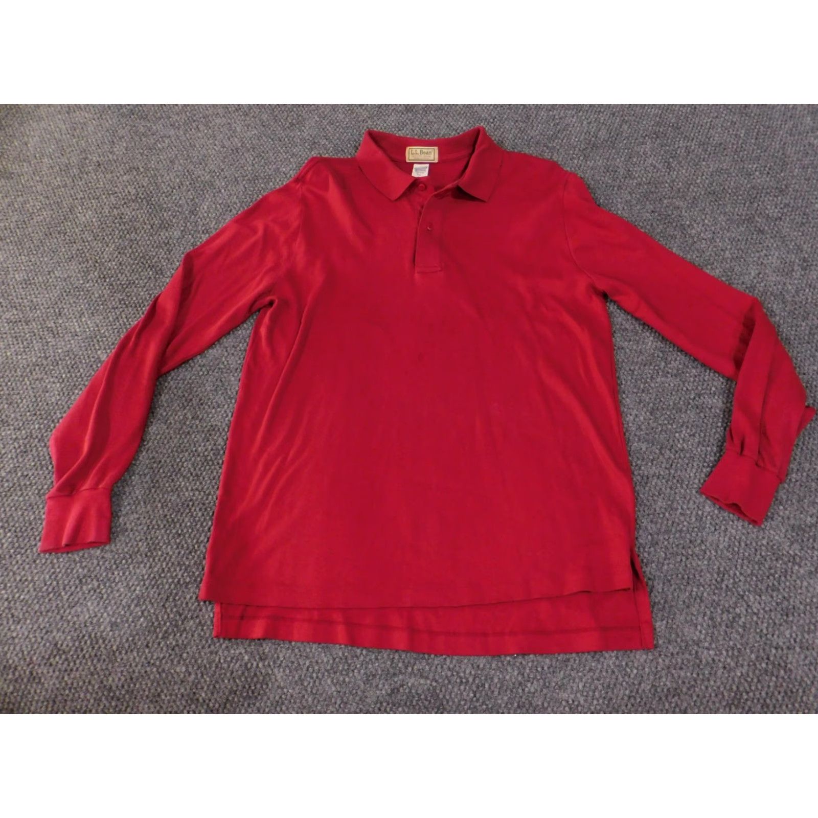 Vintage VINTAGE LL Bean Shirt Mens Large Long Sleeve Made USA 90s Classic Polo Solid Red Cotton Size US L / EU 52-54 / 3 - 2 Thumbnail