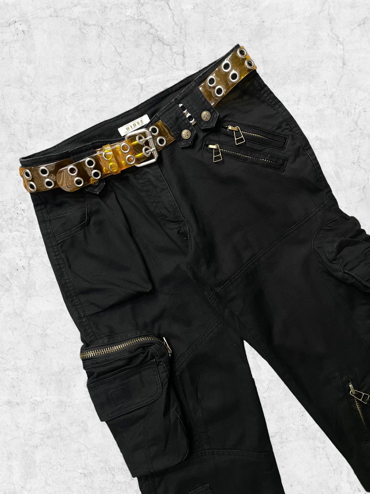 Japanese Brand × Vintage Hidef Japan Gas Mask Multi Pocket Cargo Pants & Rivet Belt Size US 32 / EU 48 - 7 Thumbnail