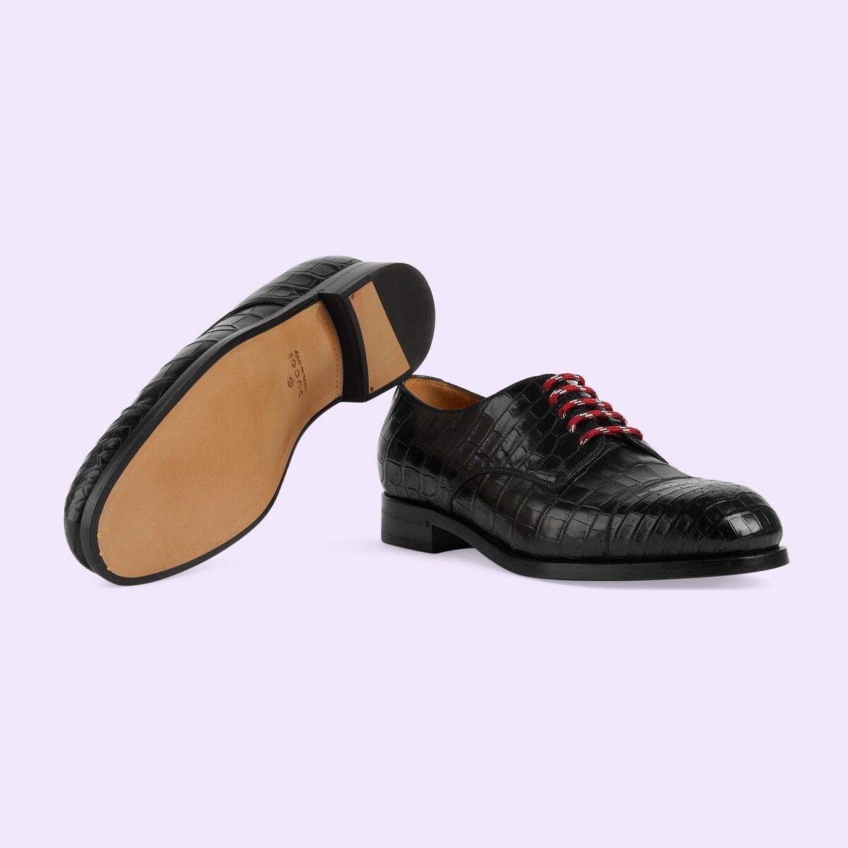 Gucci oc11z1025 Crocodile Lace-up Formal Shoes in Black Size US 8.5 / EU 41-42 - 6 Thumbnail