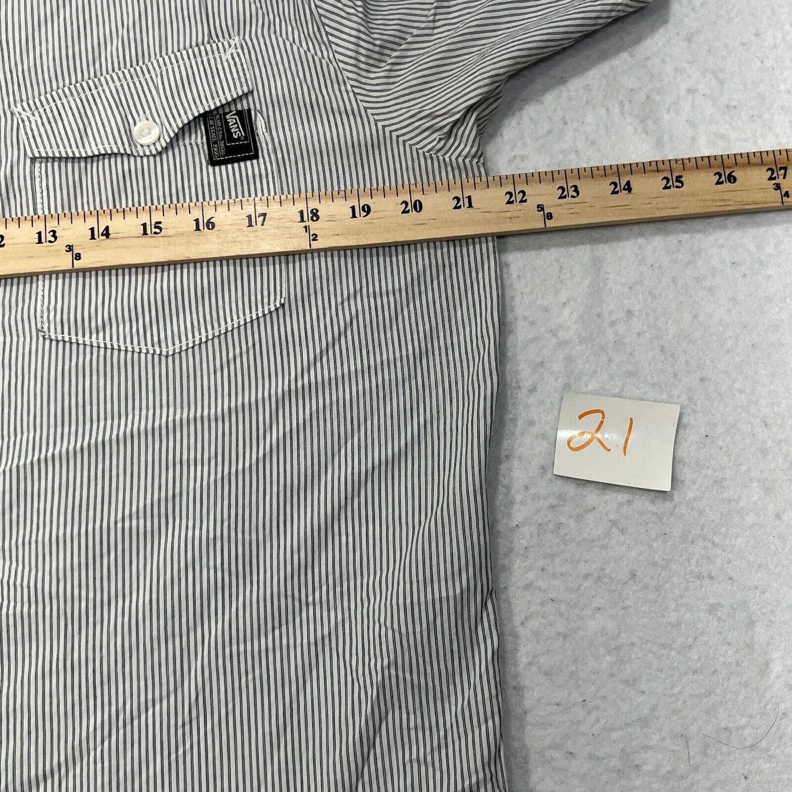 Vans VANS Off The Wall Button Down White Gray Striped Shirt Size US M / EU 48-50 / 2 - 8 Thumbnail