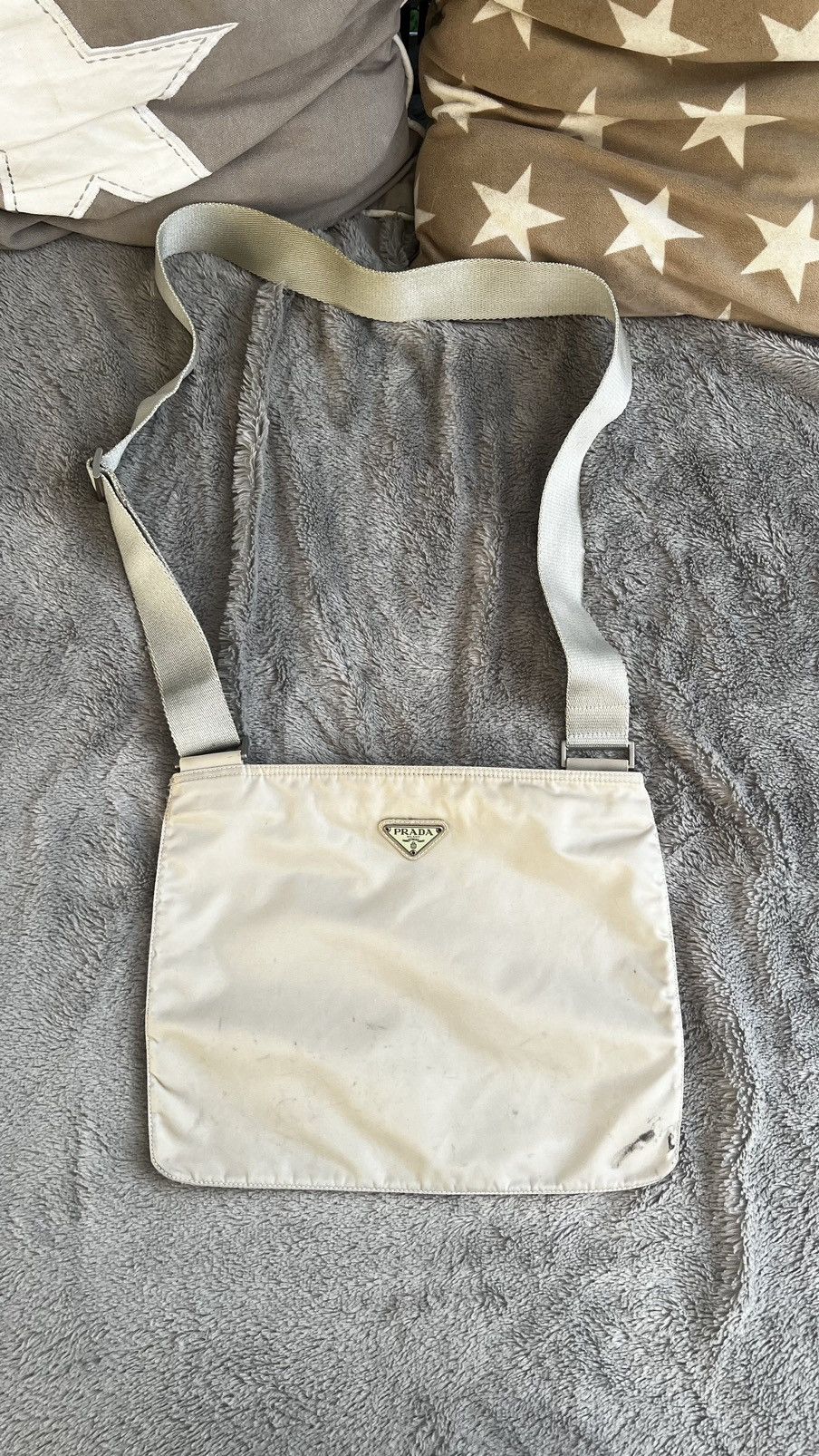 Prada Messenger Bag in White, Men's