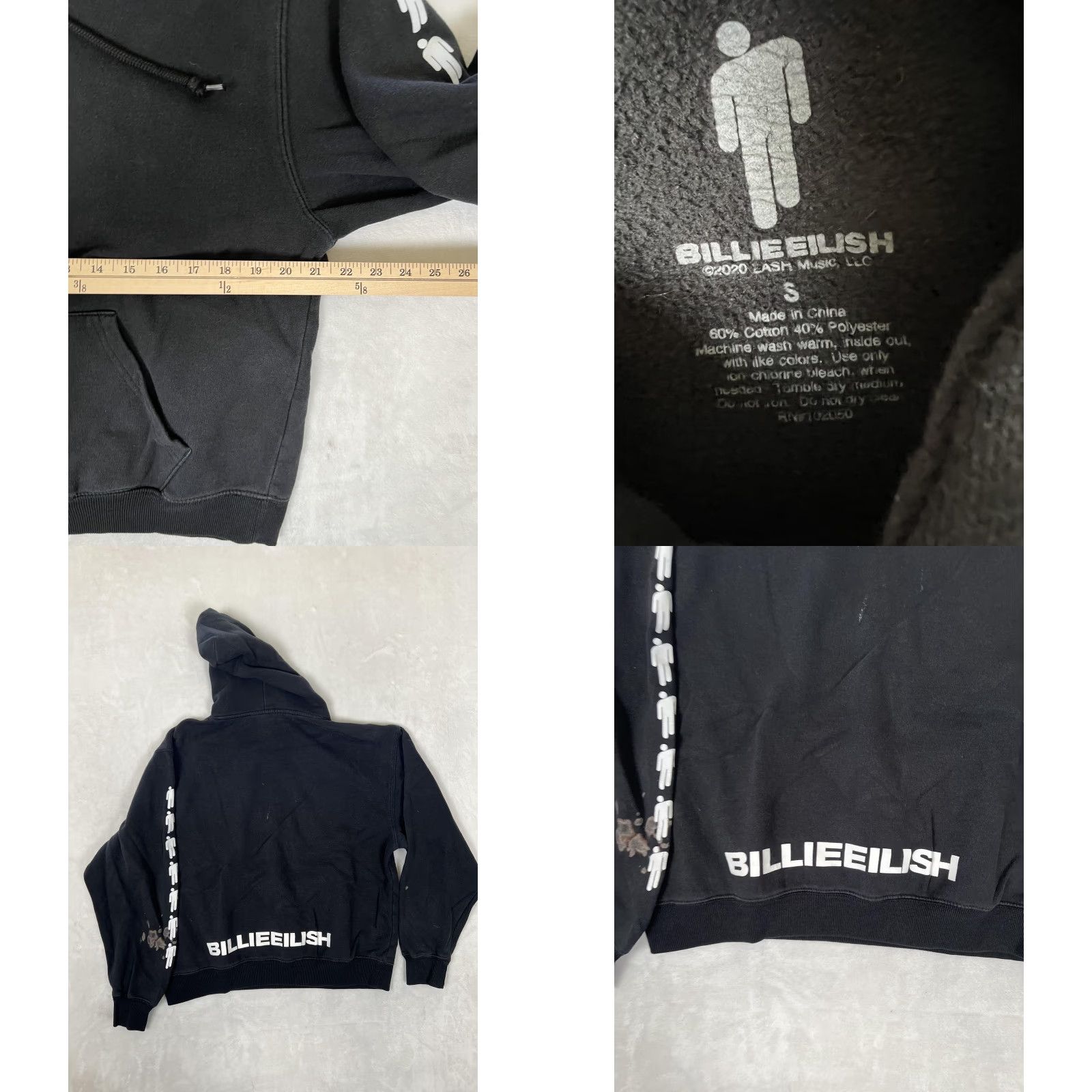 Vintage Billie Eilish Hoodie Mens Small Black Blohsh Logo Graphic Pullover Size US S / EU 44-46 / 1 - 8 Thumbnail
