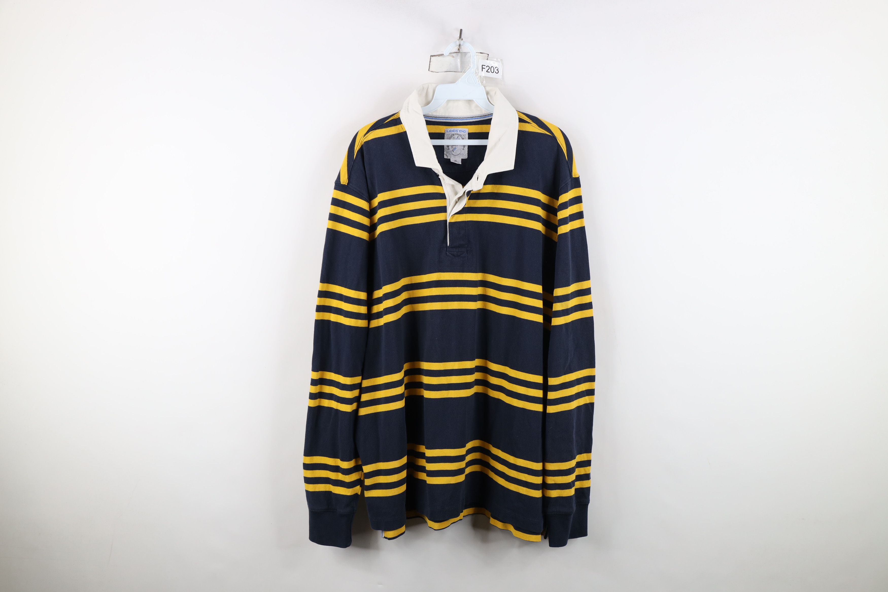 Lands' End Vintage 90s Lands End Heavyweight Long Sleeve Polo Shirt Size US XL / EU 56 / 4 - 1 Thumbnail