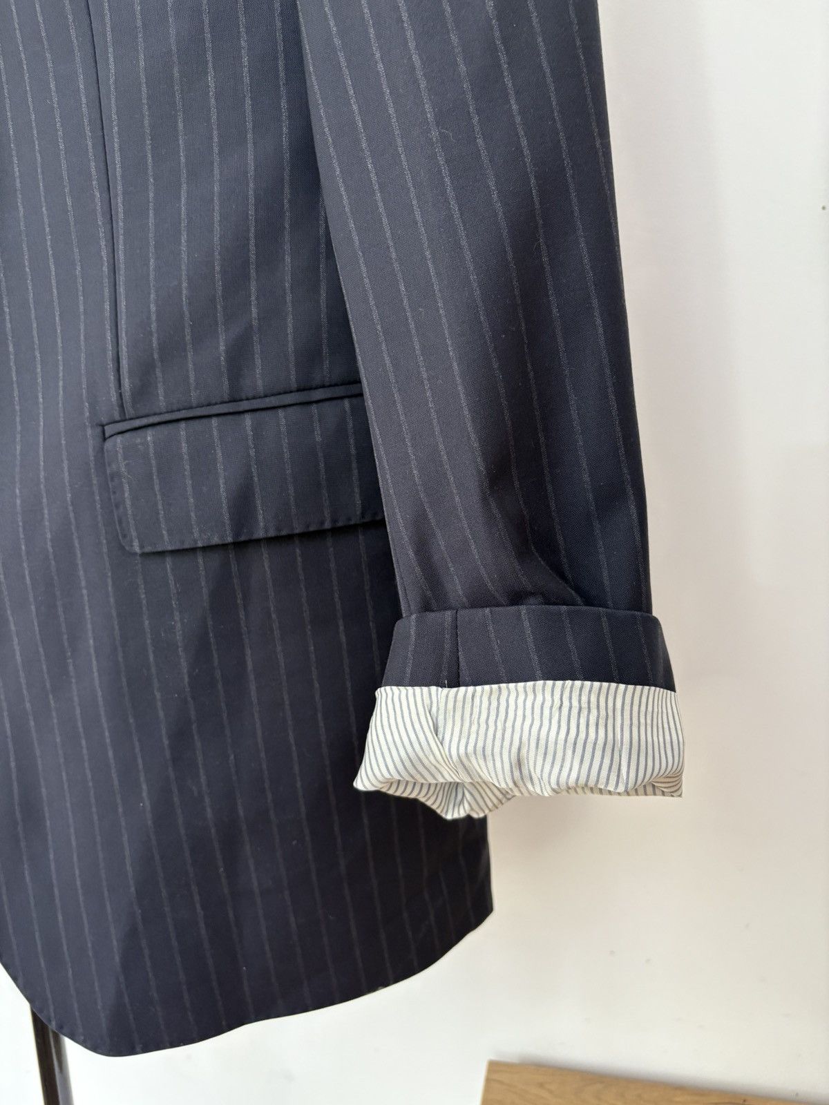 Designer × Windsor Smith Windsor Men’s Pinstripe Suit – Slim Fit, 100% Wool, Excell Size 50L - 8 Thumbnail