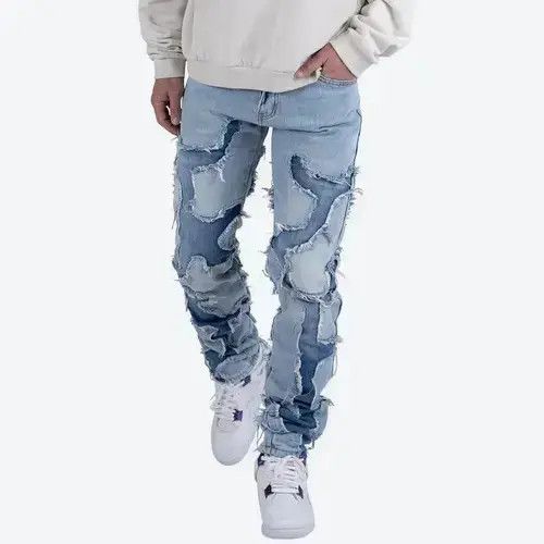 Japanese Brand × Jean High Street Vibe Style Patchwork Frayed Jeans Pants Size US 32 / EU 48 - 2 Thumbnail