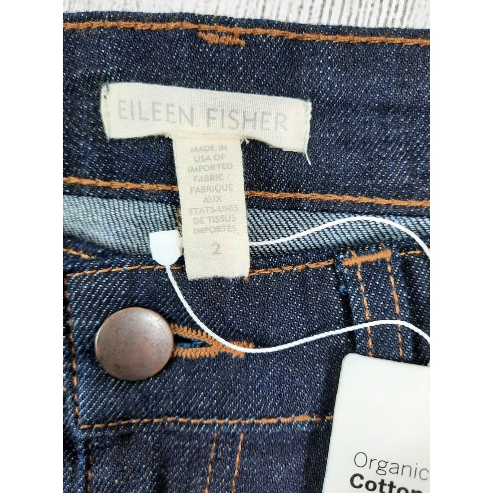Eileen Fisher VINTAGE NWT EILEEN FISHER High Waist Stretch Organic Cotton Skinny Jeans Size 2 Pants 27 Inseam 29 Blue Womens Jeans Skinny Stretch EF Size 26" / US 2 / IT 38 - 3 Thumbnail