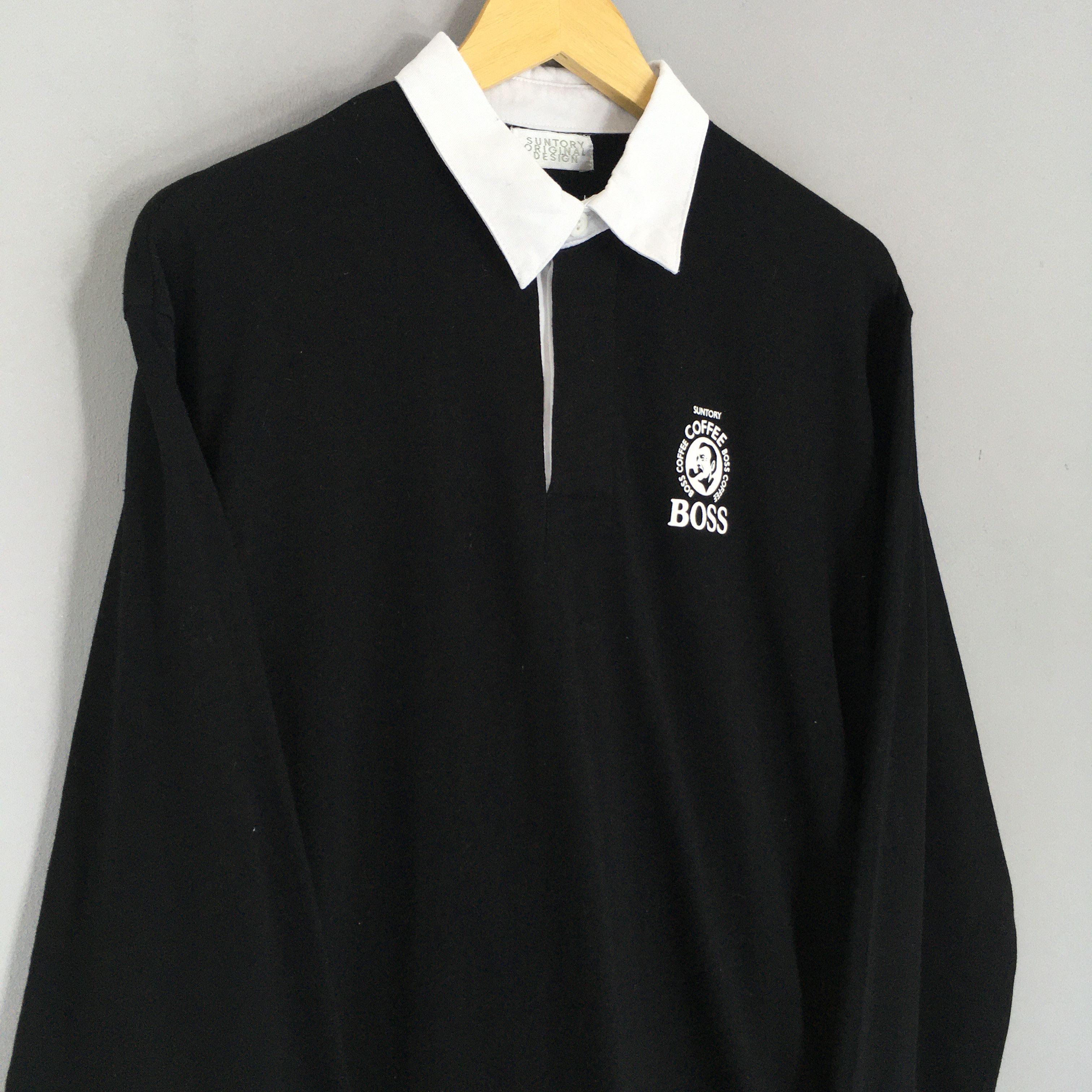 Other Vintage 90s Suntory Boss Coffee Polo Rugby Shirt Medium Size US M / EU 48-50 / 2 - 3 Thumbnail