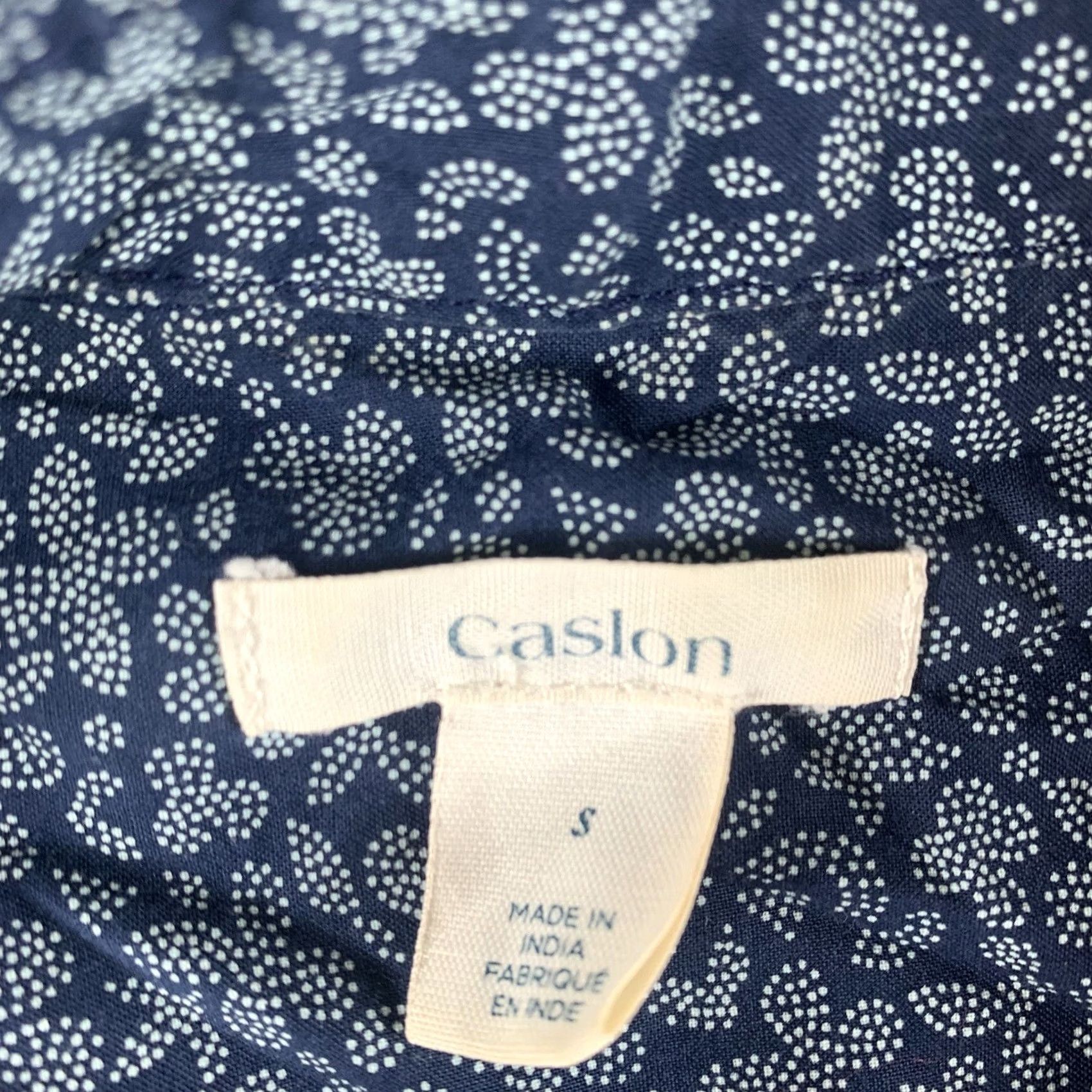 Vintage CASLON BUTTON UP SHIRT WOMENS SMALL BLUE FLORAL LONG-SLEEVE COLLAR Size S / US 4 / IT 40 - 2 Thumbnail