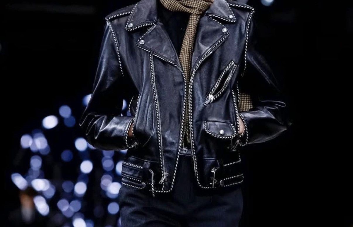 Celine Collectors! Braided Perfecto Leather Jacket 54 Saint Laurent Size US L / EU 52-54 / 3 - 2 Thumbnail