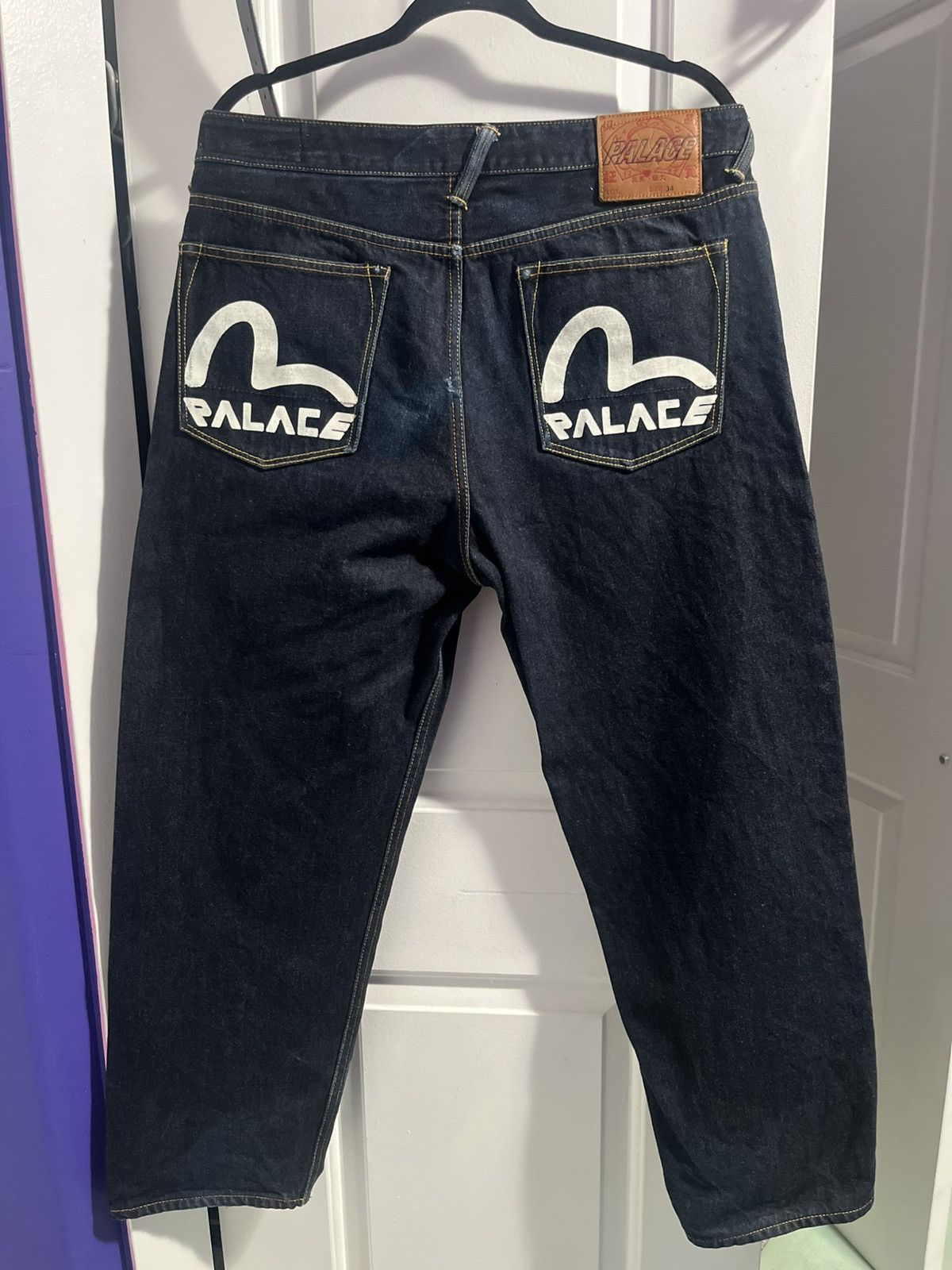 Evisu × Palace PALACE EVISU DICE DENIM JEAN RAW collab | Grailed