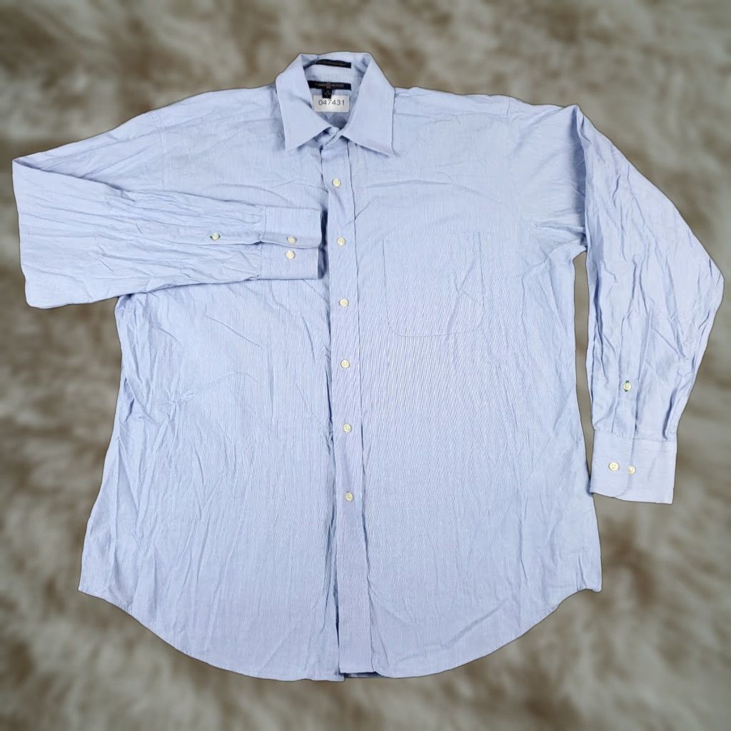 Tommy Hilfiger Tommy Hilfiger Button Up Shirt Mens Large Blue Long Sleeve Casual Woven Regular Fit Size US L / EU 52-54 / 3 - 1 Thumbnail