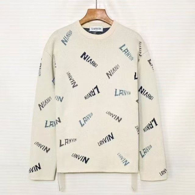 Lanvin Lanvin Men's Logo Print Cashmere Sweater Size US L / EU 52-54 / 3 - 1 Thumbnail
