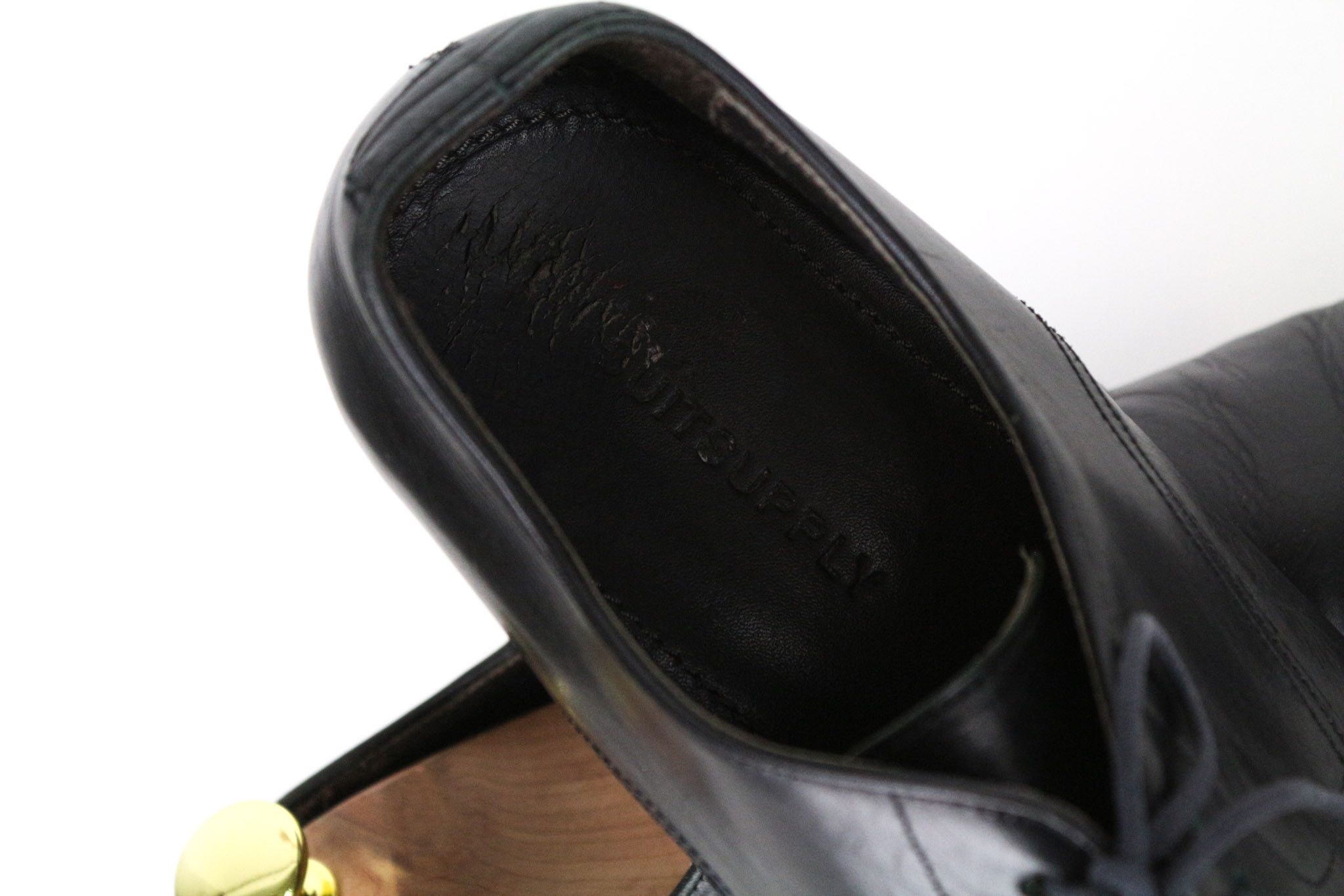 Suitsupply EU40.5 Black Leather Laced Low-Top Shoes 73356 Size US 7.5 / EU 40-41 - 14 Thumbnail
