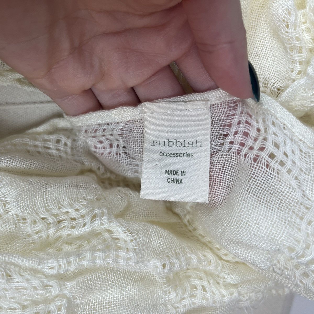 Other Rubbish Accessories cream knit sheer infinity scarf Size ONE SIZE - 2 Thumbnail