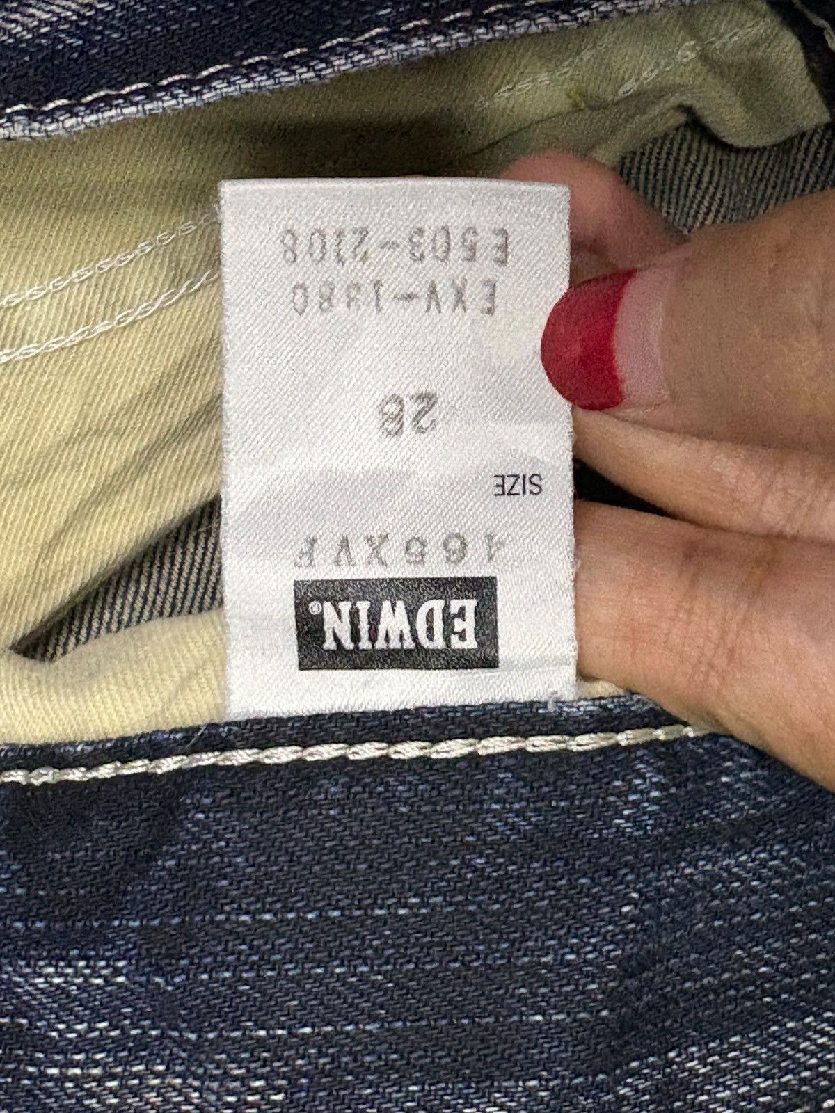 Edwin × Japanese Brand Exclusive Vintage Edwin Buckle Back Ripped Baggy Jeans Size US 29 - 10 Thumbnail