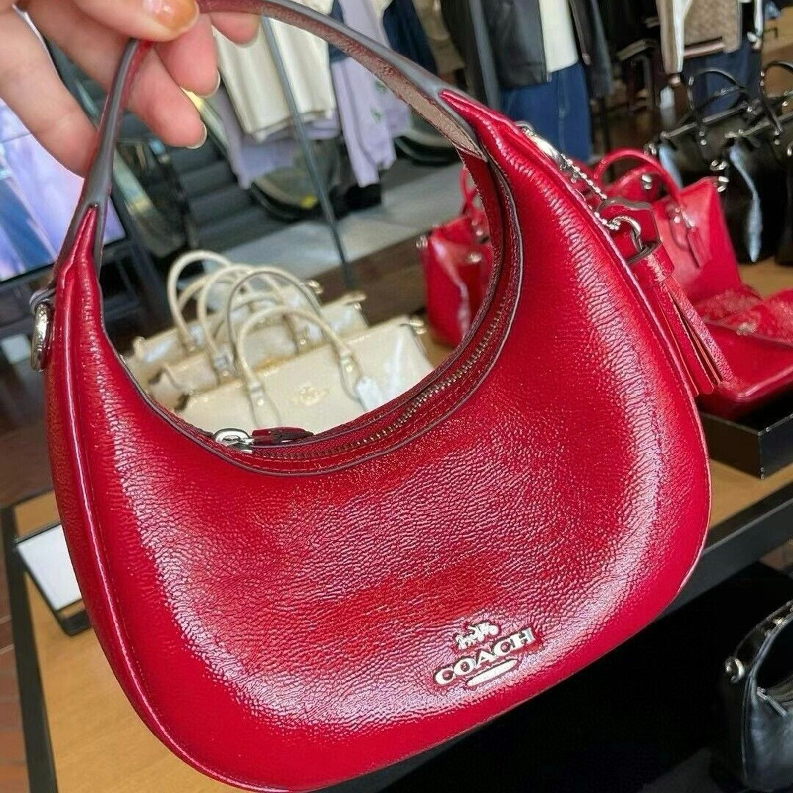 Coach NWT Coach CW036 Carmen Mini Crossbody Bag red silver Size ONE SIZE - 1 Thumbnail