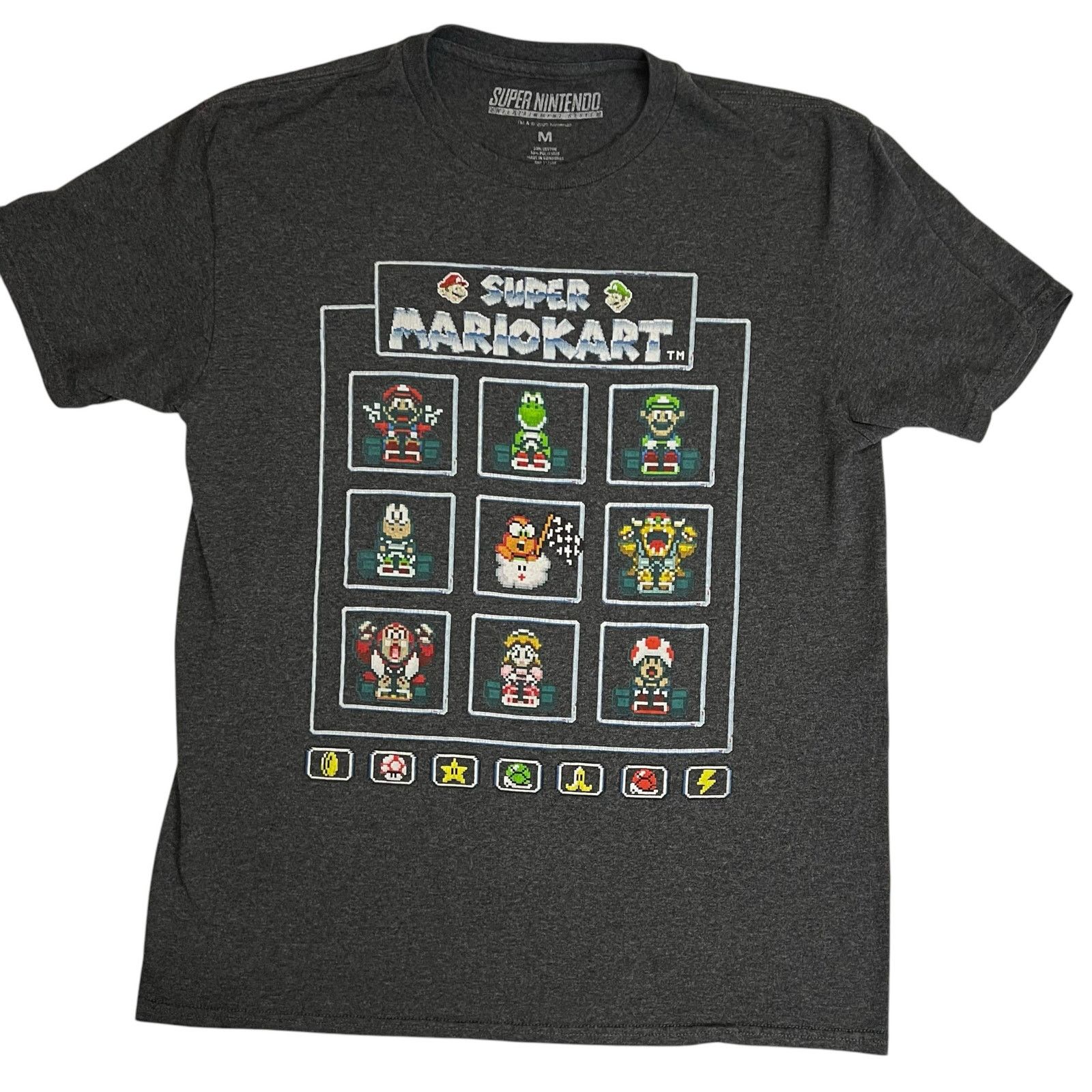 Nintendo Super Mario Kart Super Nintendo T-Shirt Medium Dark Gray Size US M / EU 48-50 / 2 - 6 Thumbnail