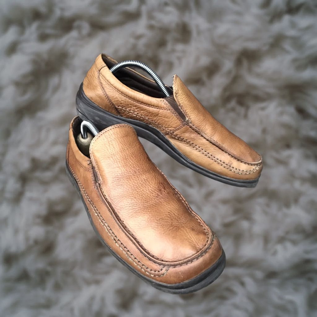 Vintage Deer Stags Sock Mens Size 9M Brown Leather Moc Toe Casual Loafers Slip Ons-502 Shoes Size ONE SIZE - 1 Thumbnail