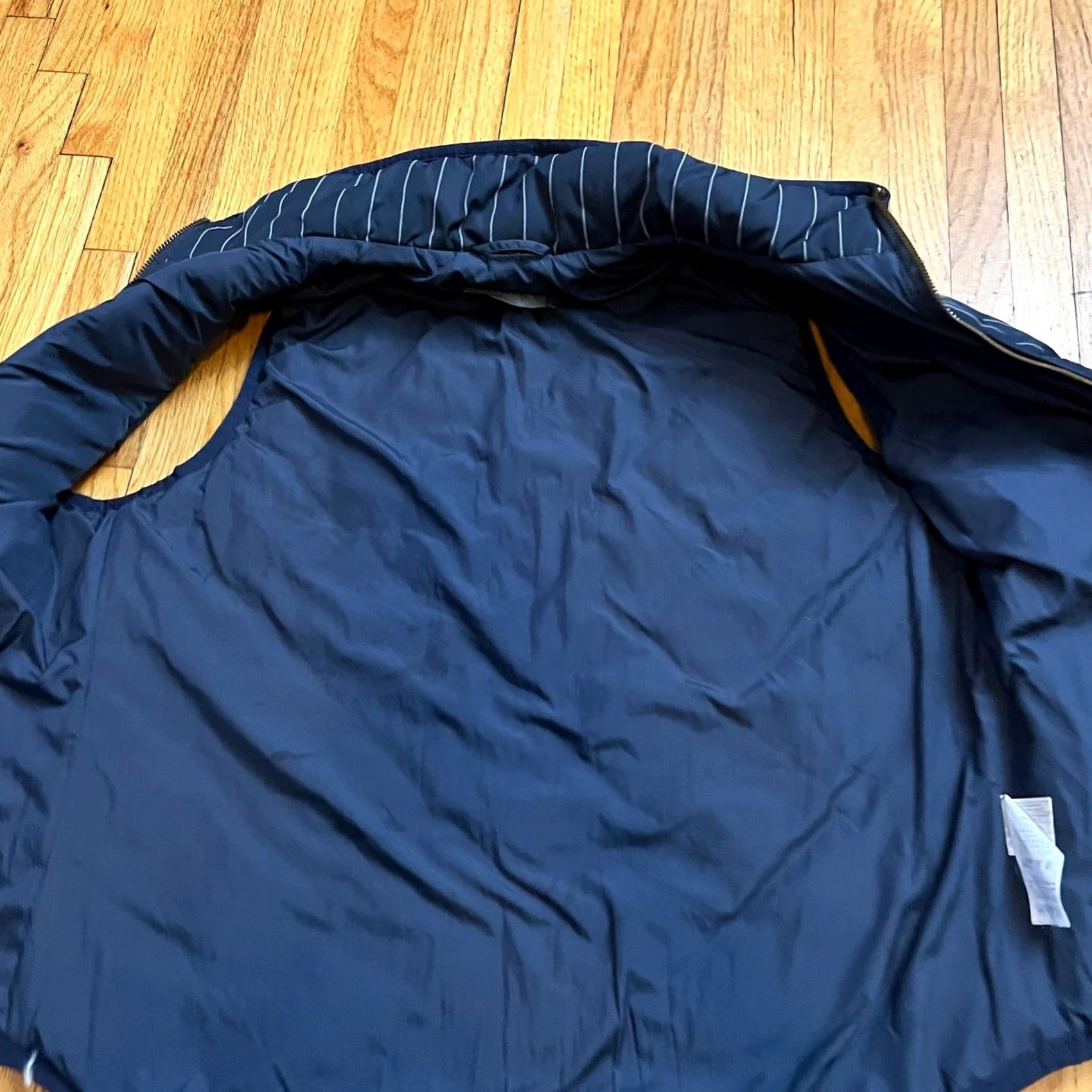 J.Crew J. Crew Down Puffer Vest Womens Small Navy Blue Striped Quilted Vest Ladies S Navy Blue Quilted Puffer J. Crew Women Size S / US 4 / IT 40 - 4 Thumbnail