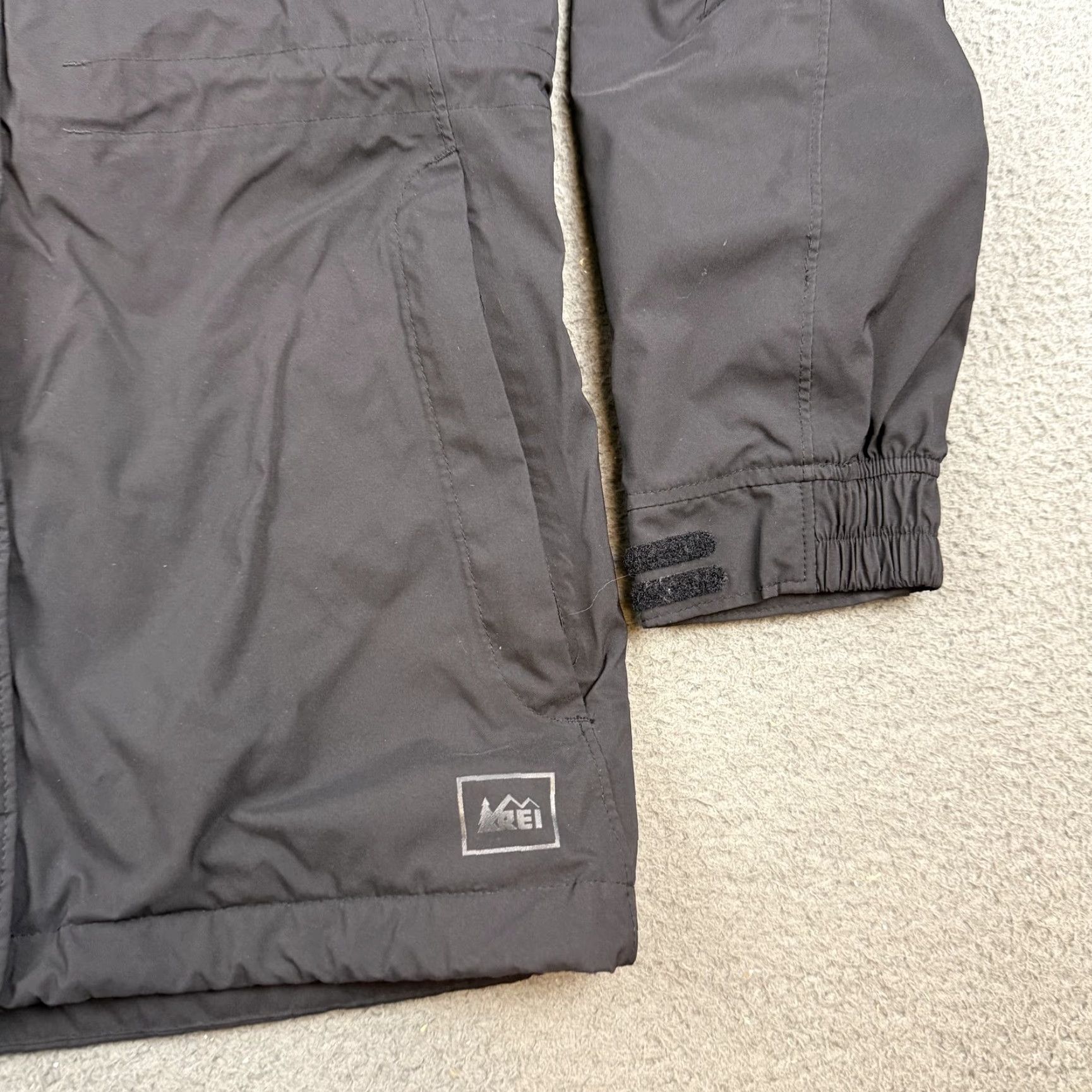 Vintage REI Elements Jacket Womens Medium Black Hooded Waterproof Parka Coat Outdoor Size M / US 6-8 / IT 42-44 - 2 Thumbnail
